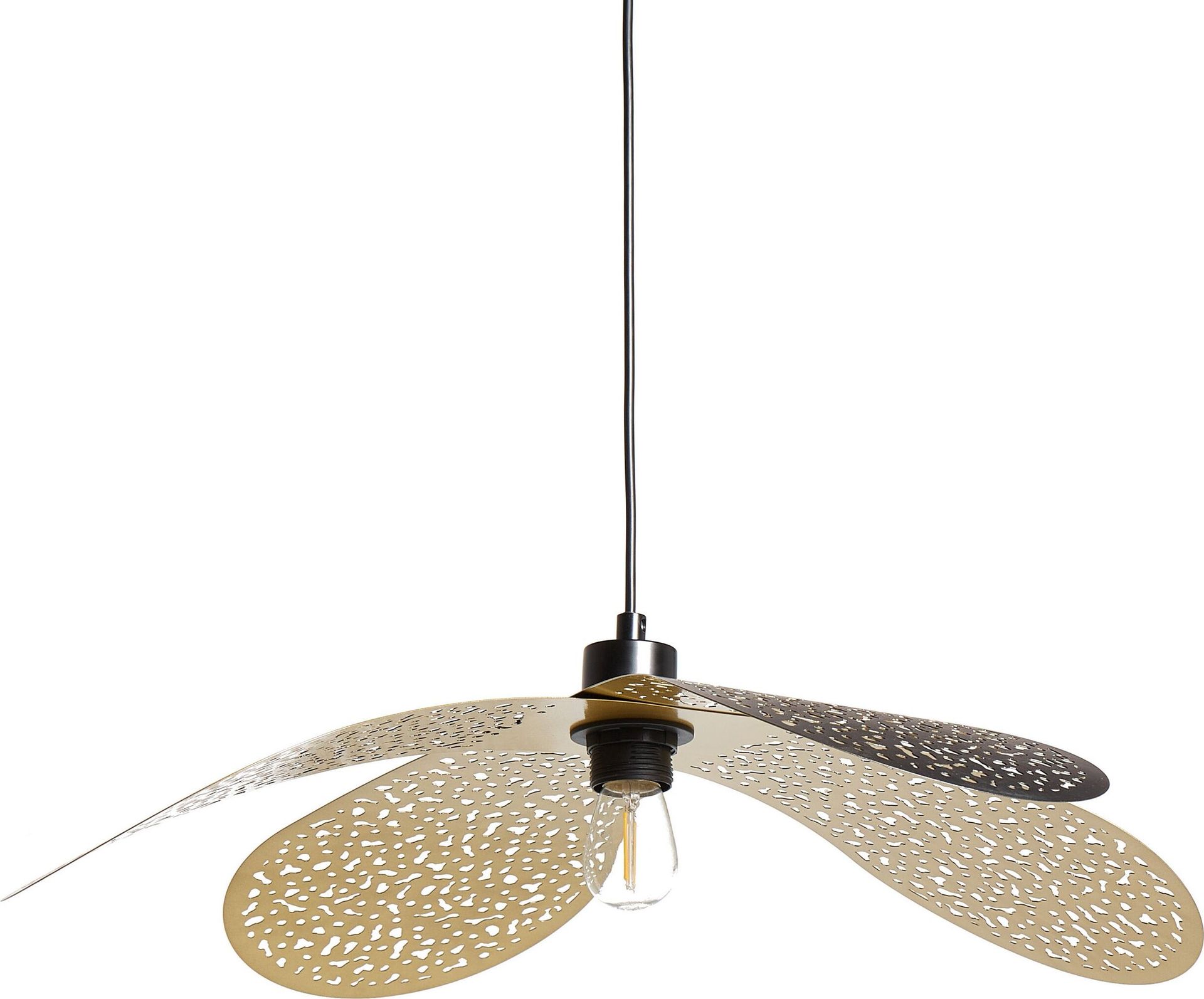 BELIANI Lampa wisząca czarna metalowy żelazny klosz oświetlenie do salonu mieszkania