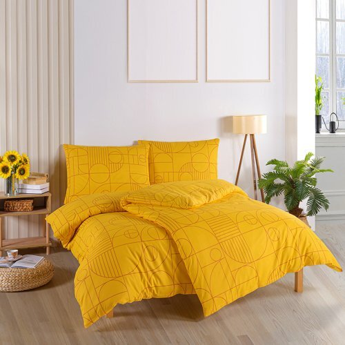 Pościel bawełniana Geo Ray Flower Rozmiar: 140x200 + 70x90 cm