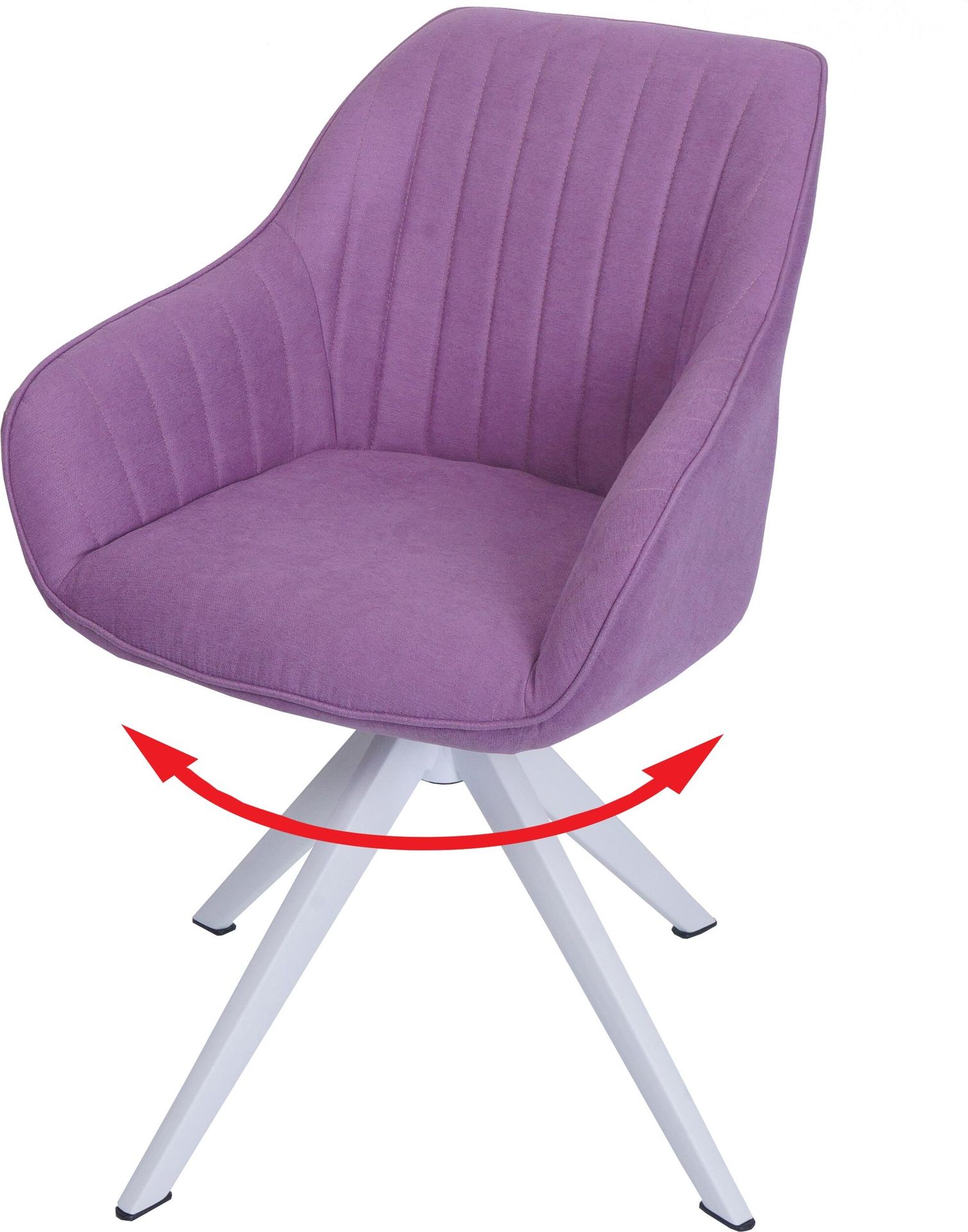 Krzesło do jadalni HWC-K27, krzesło kuchenne Krzesło z podłokietnikami, obrotowe tkanina/tkanina ~ fioletowy