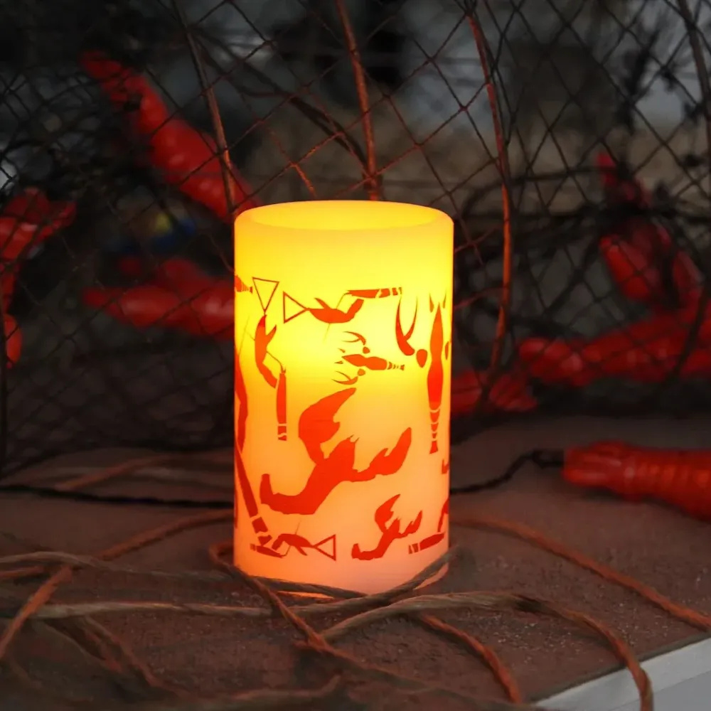 Świeca Led woskowa CRAYFISH PARTY biała 12,5cm
