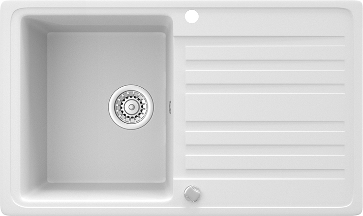 Bergström Zlewozmywak , 76 x 46 cm z miejscem do suszenia, Biały