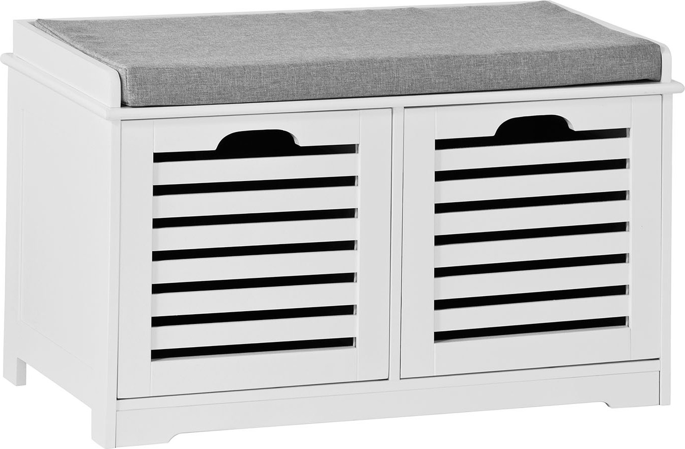 SoBuy szafka na buty ławka ławka stojak na buty komoda na buty komoda z 2 koszami FSR23-K-W