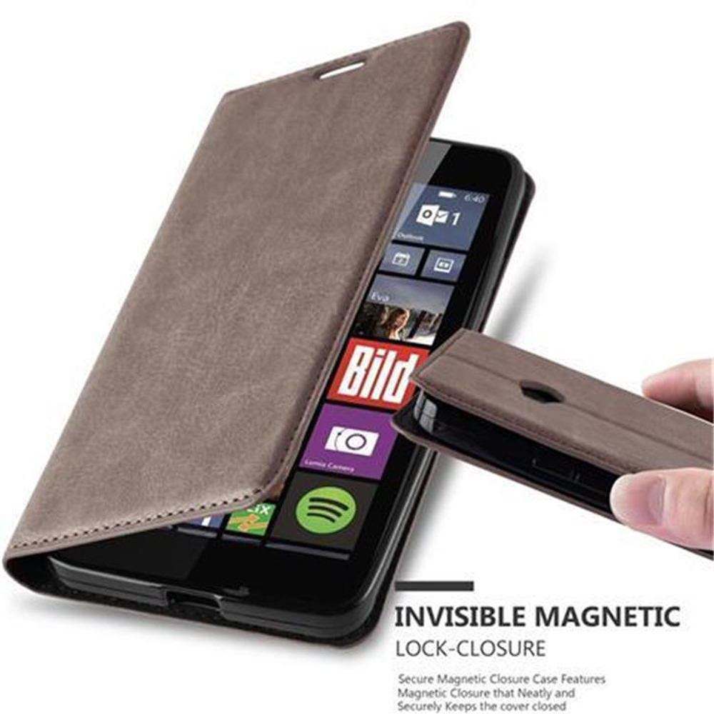 Pokrowiec Cadorabo na telefon Nokia Lumia 640 w kolorze brązowym z magnetycznym zamknięciem