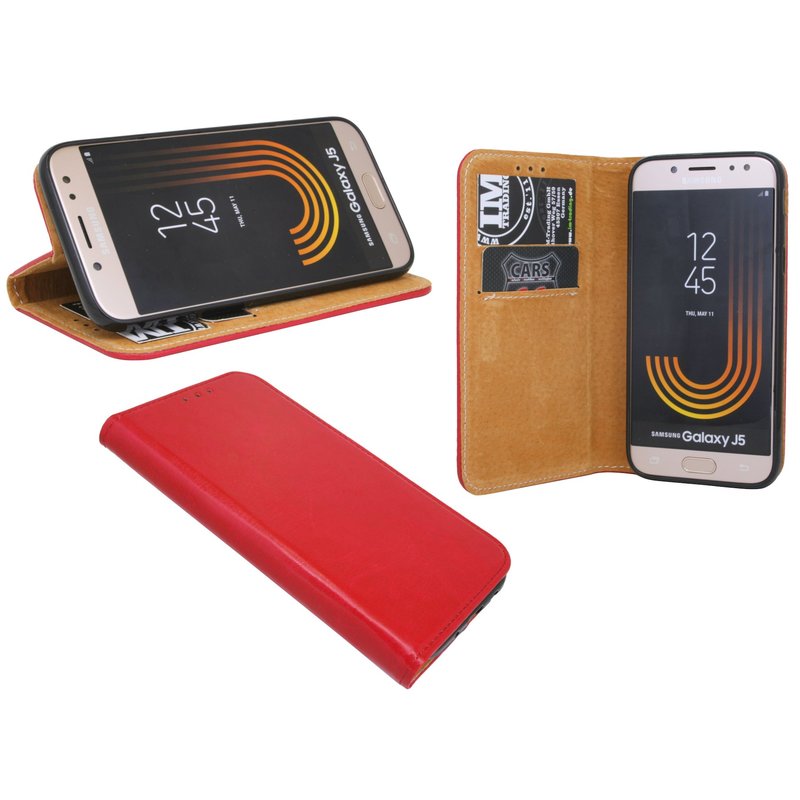 Eleganckie etui książkowe REAL LED dla Samsung Galaxy S9 G960F w czerwonej obudowie w stylu portfela @ cofi1453®