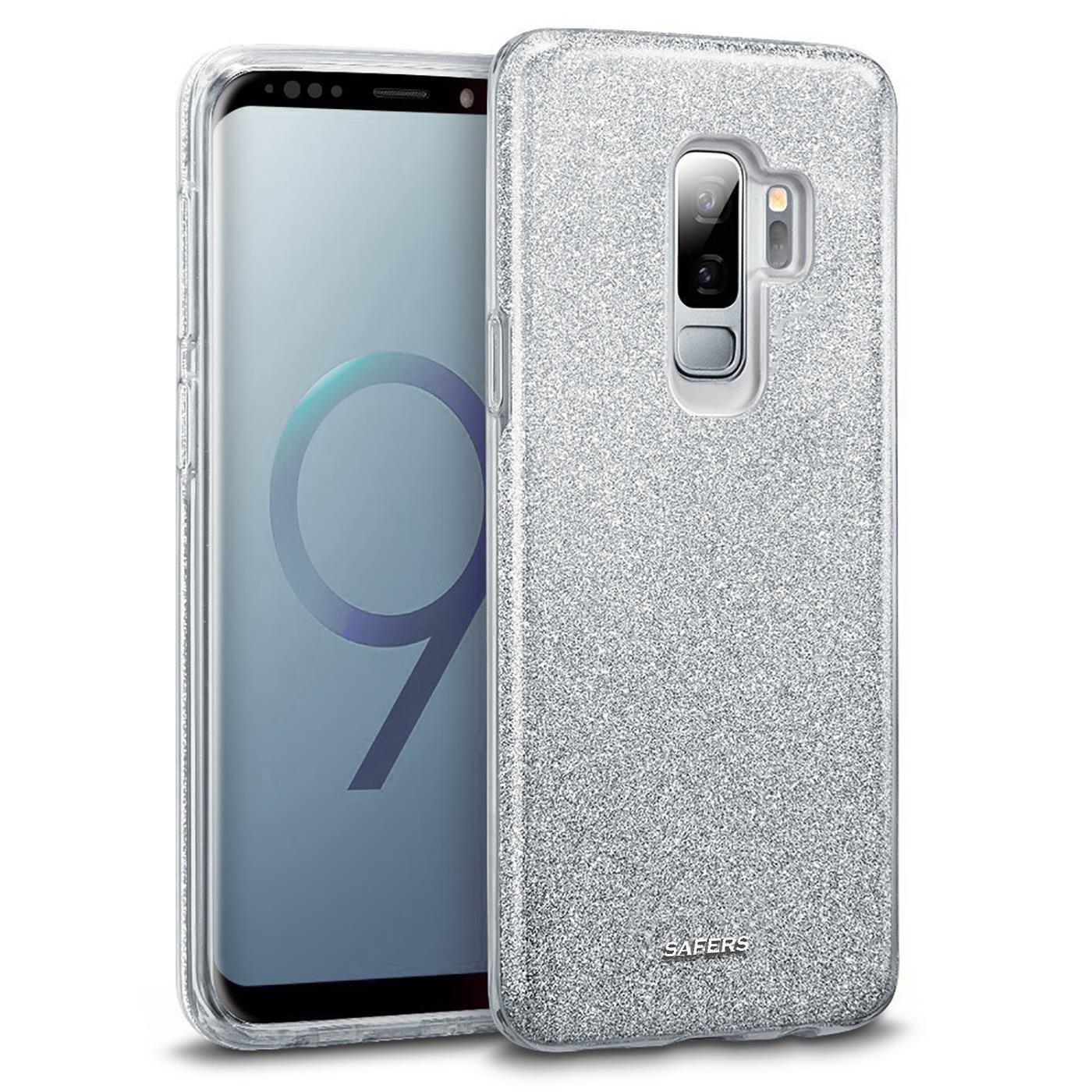 Etui na telefon Samsung Galaxy S9 Plus brokatowe etui ochronne TPU, srebrne