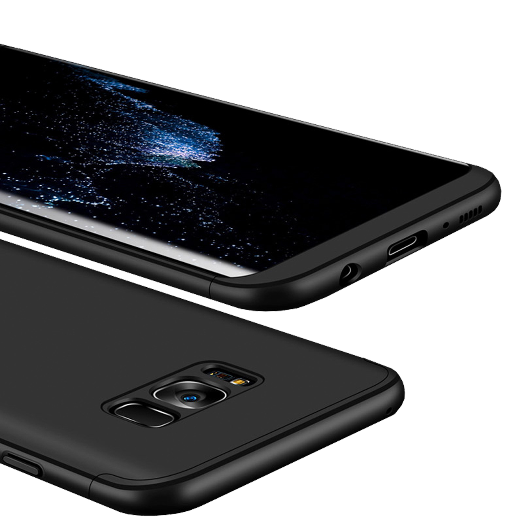 360° Full Cover 3in1 Slim Case etui ochronne na telefon komórkowy etui ochronne na telefon komórkowy dla Samsung Galaxy S9 PLUS G965F w kolorze czarnym @cofi1453