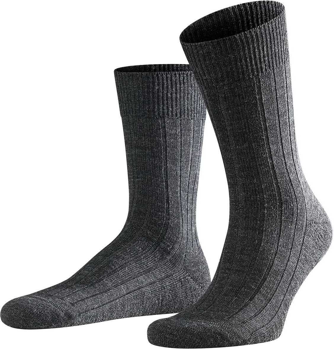 Skarpety męskie FALKE - dywan w bucie, wełna merino, gładkie kolory antracyt 41-42