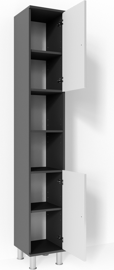 Vicco Szafka łazienkowa Fynn, 30 x 190 cm, Antracyt/Biały wysoki połysk