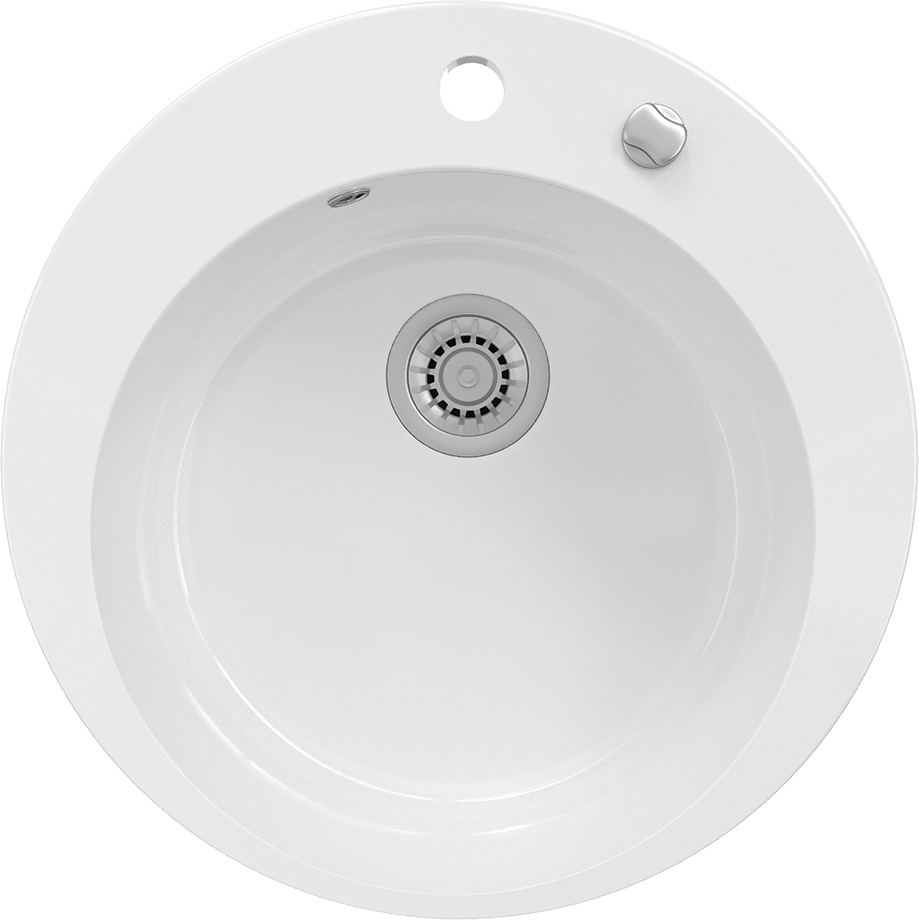 Bergström Zlewozmywak Valencia, 50.5 x 51 cm Okrągły, Biały