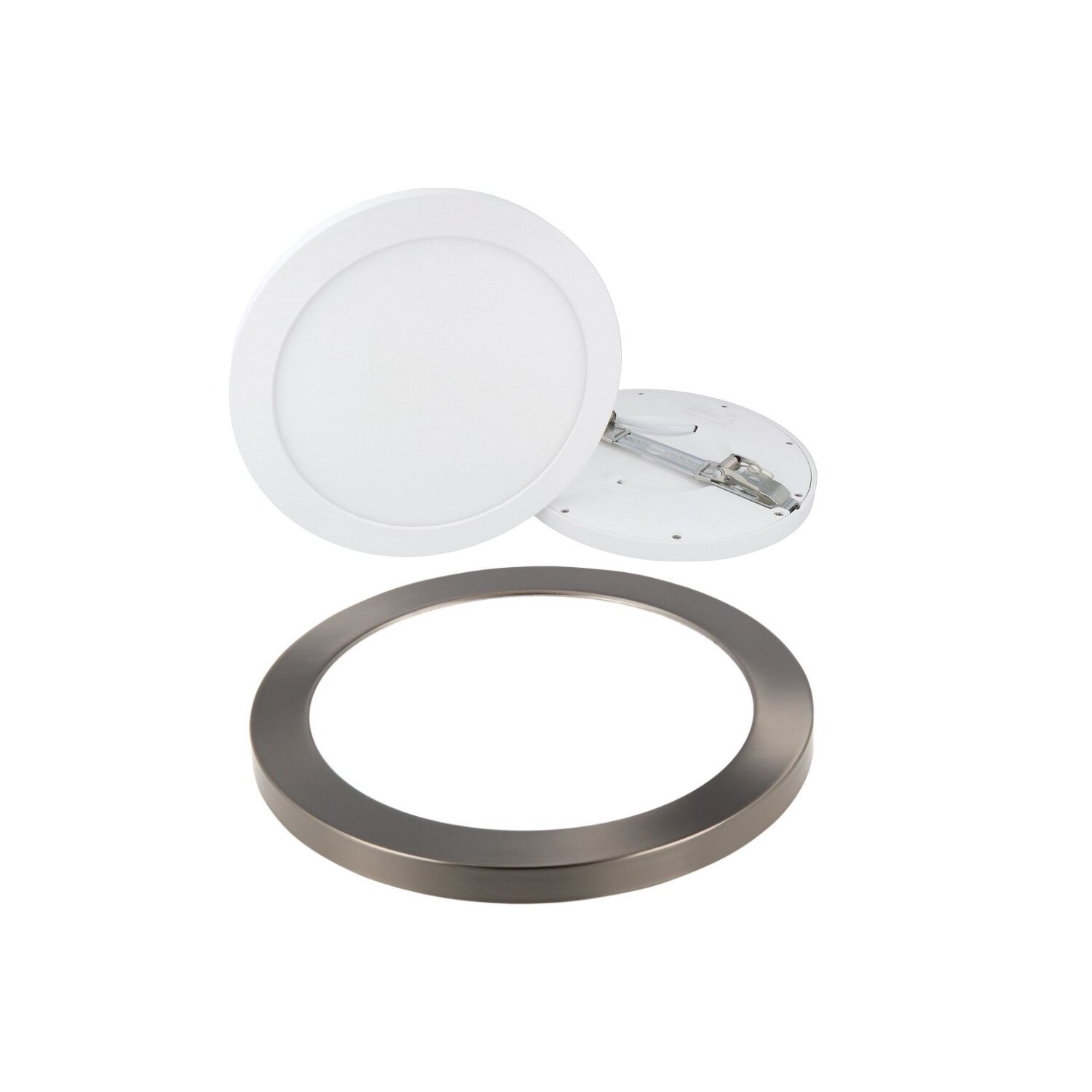 18W panel LED Aura Smart Easy Fix ściemnialny IP20 reflektor wpuszczany natynkowy regulacja barwy światła 2800K-6500K lampa sufitowa okrągła z ramką satyna
