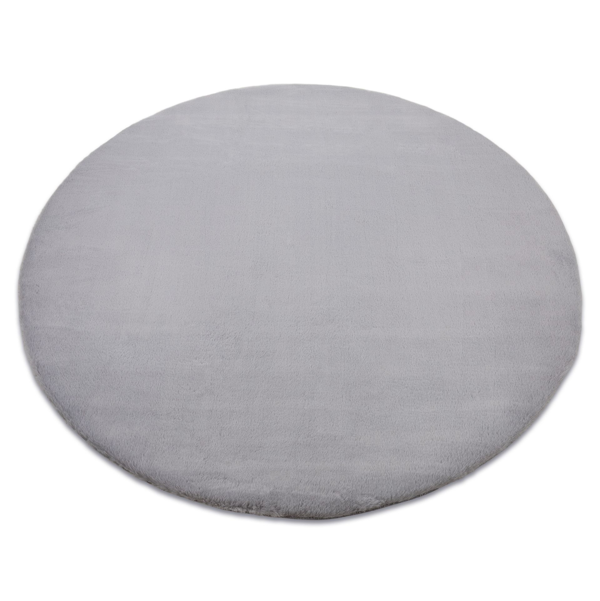 Dywan BUNNY koło srebrny IMITACJA FUTRA KRÓLIKA szary koło 140 cm