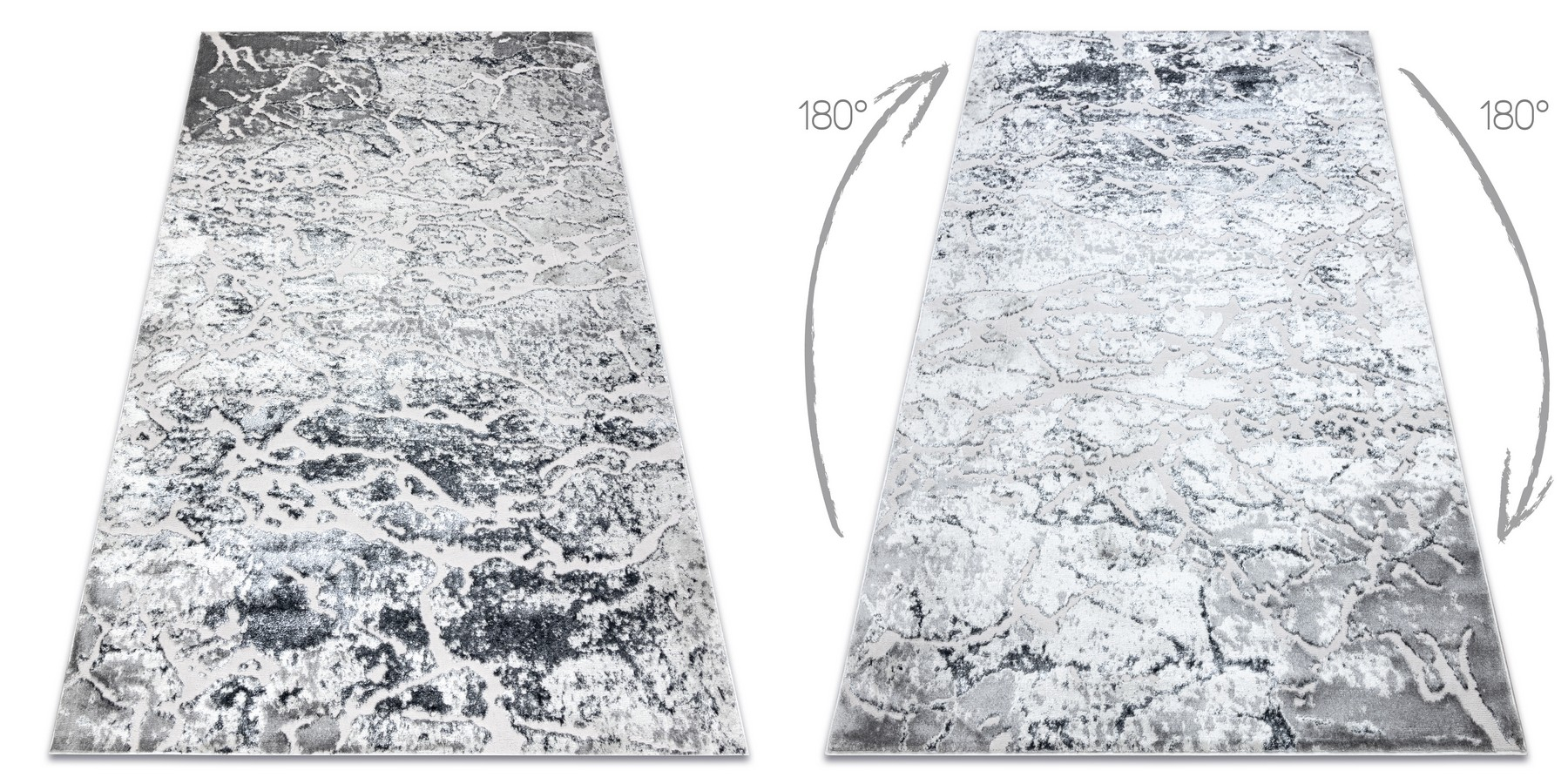 Dywan MEFE nowoczesny 6182 Beton - Strukturalny, dwa poziomy runa szary 280x370 cm
