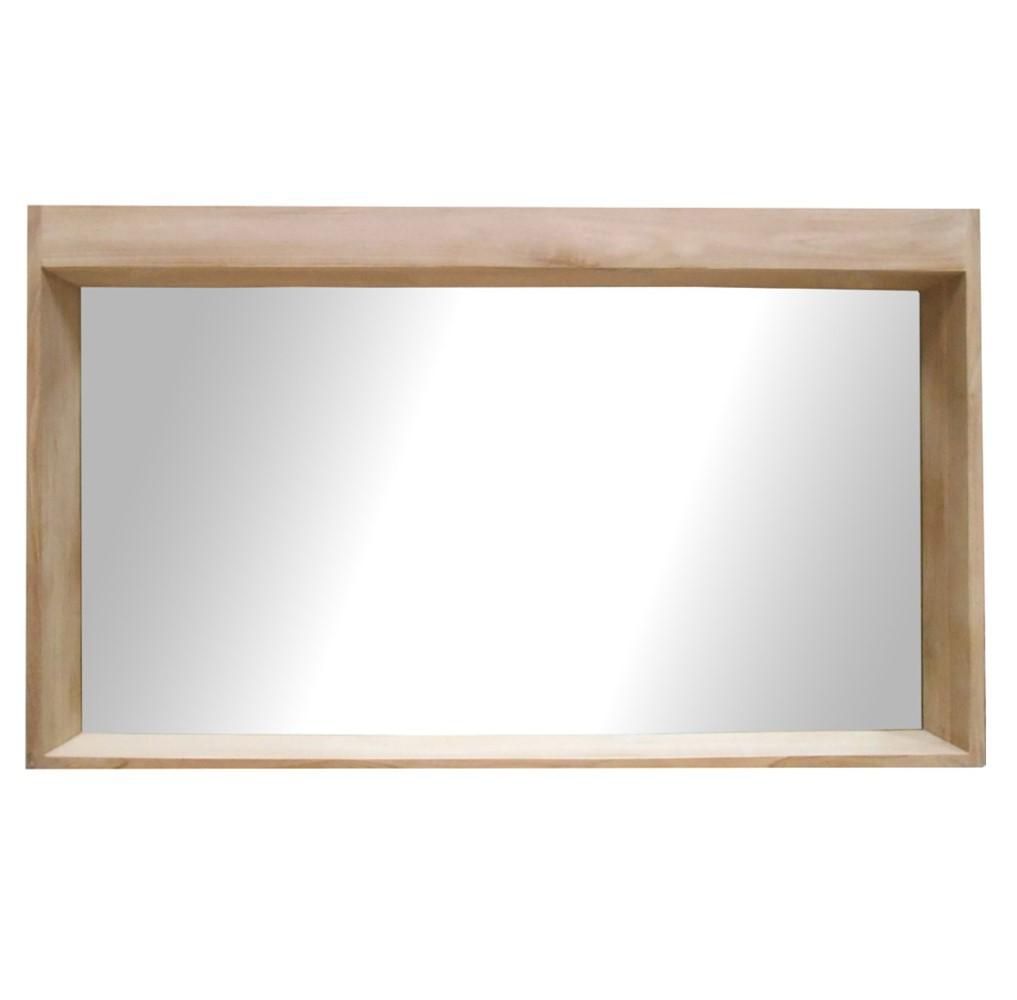 Lustro Septimia z półką Teak lite drewno 80 cm