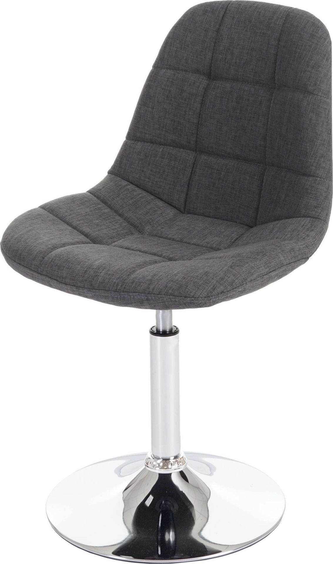 Krzesło do jadalni HWC-A60, krzesło obrotowe, retro 50s design ~ tkanina/tkanina jasnoszara, podstawa chromowana