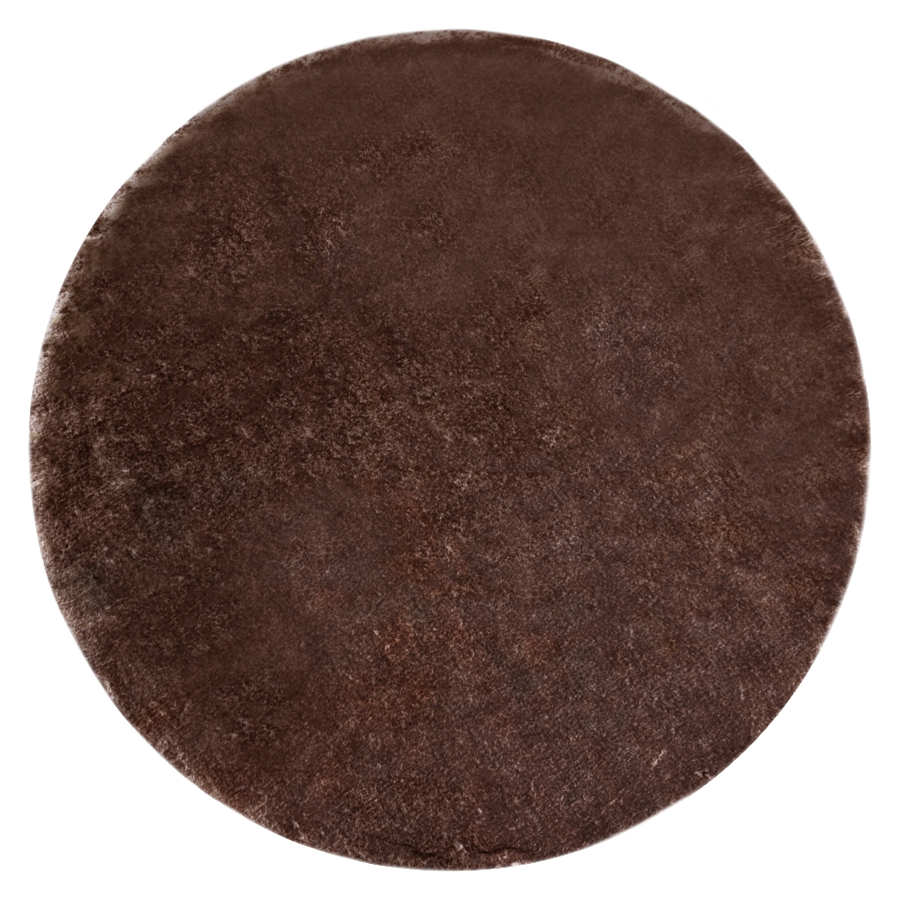 Dywan LAPIN Shaggy koło kość słoniowa / czekolada antypoślizgowy, do prania brązowy koło 120 cm