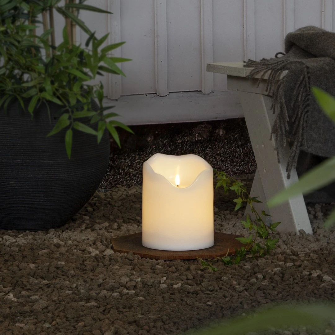Świeca Led plastikowa FLAMME GRAND biała 20cm 500h IP44