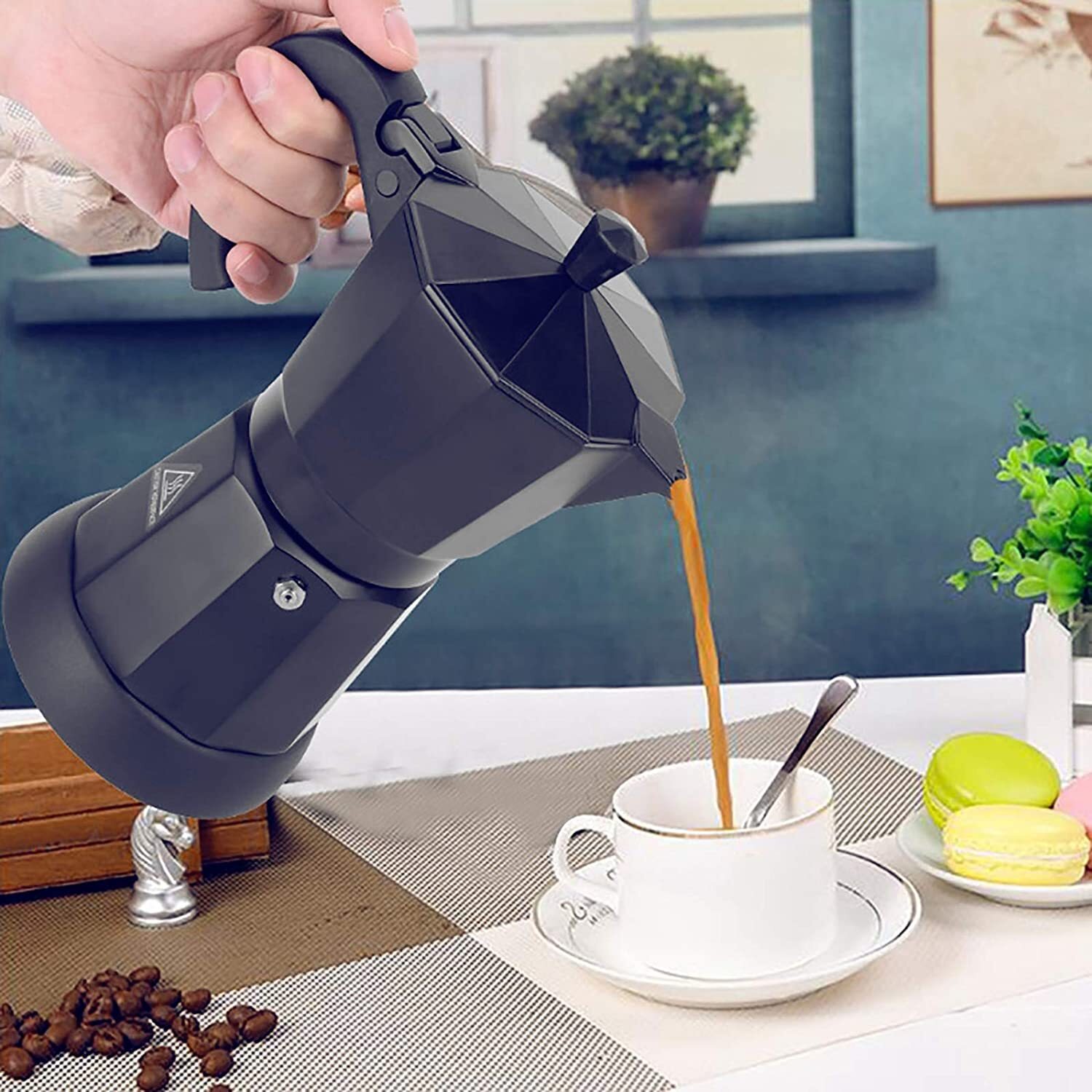 Elektryczny ekspres do kawy espresso Mocha, aluminiowy ekspres do kawy, dzbanek do kawy espresso, ekspres do kawy espresso 300 ml