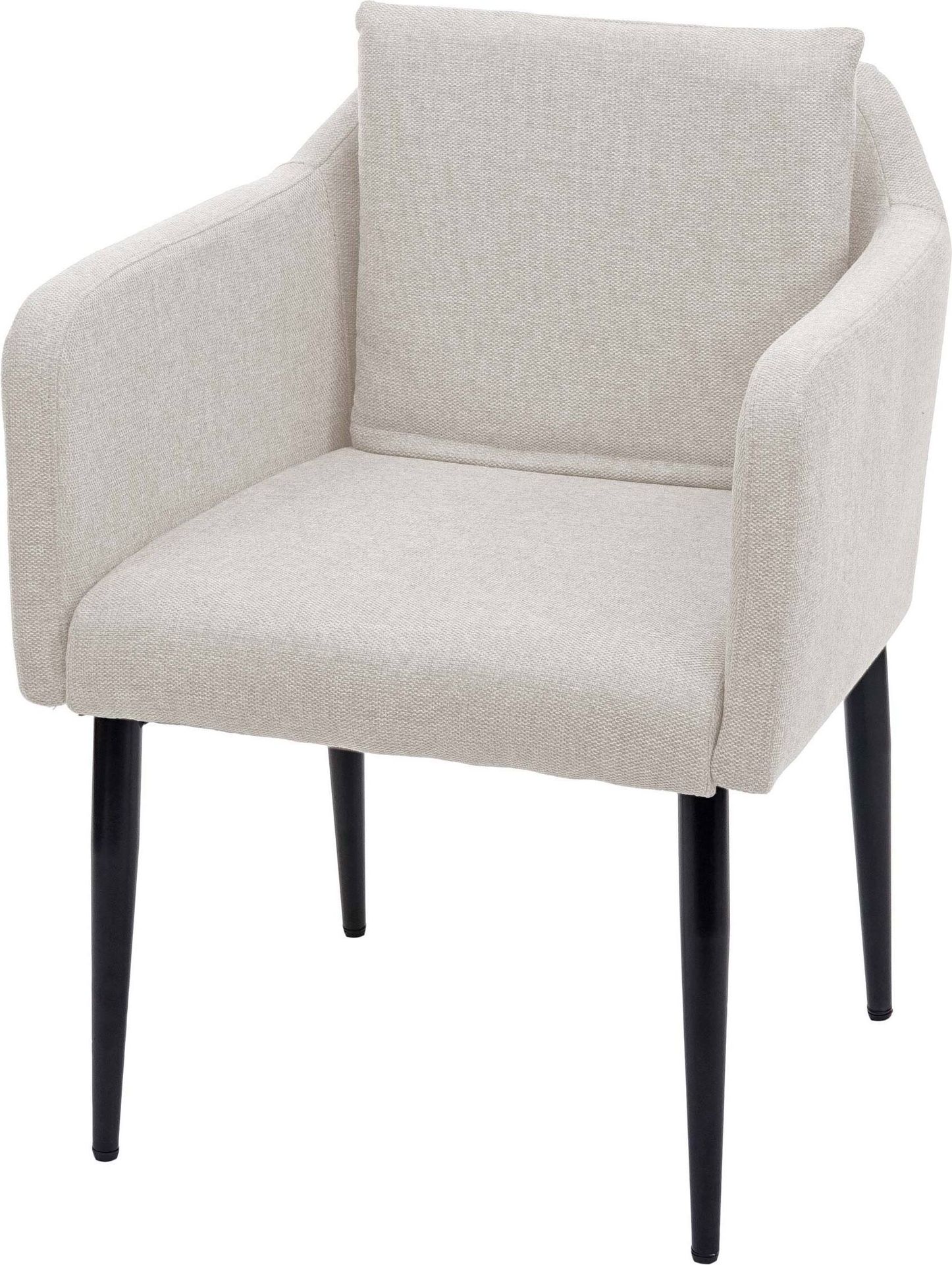 Krzesło do jadalni HWC-H93, krzesło kuchenne fotel krzesło ~ tkanina/tekstylia kremowo-beżowy