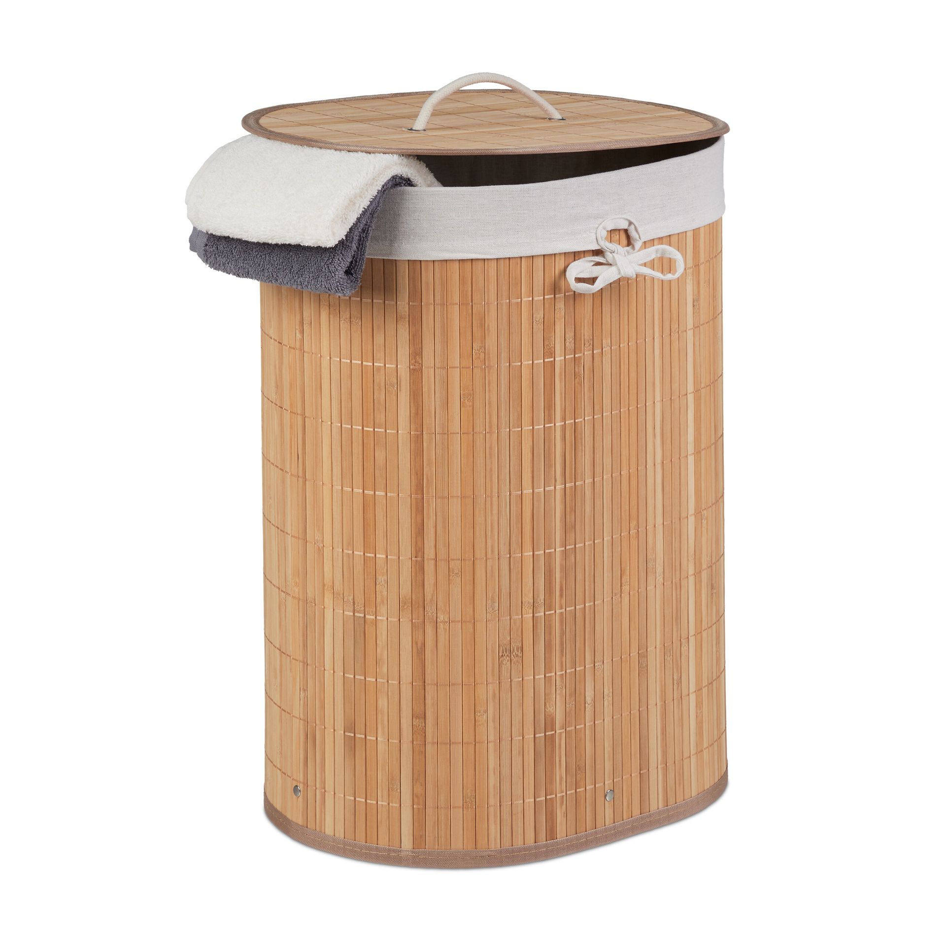 Bambusowy kosz na pranie RD34141, brązowy