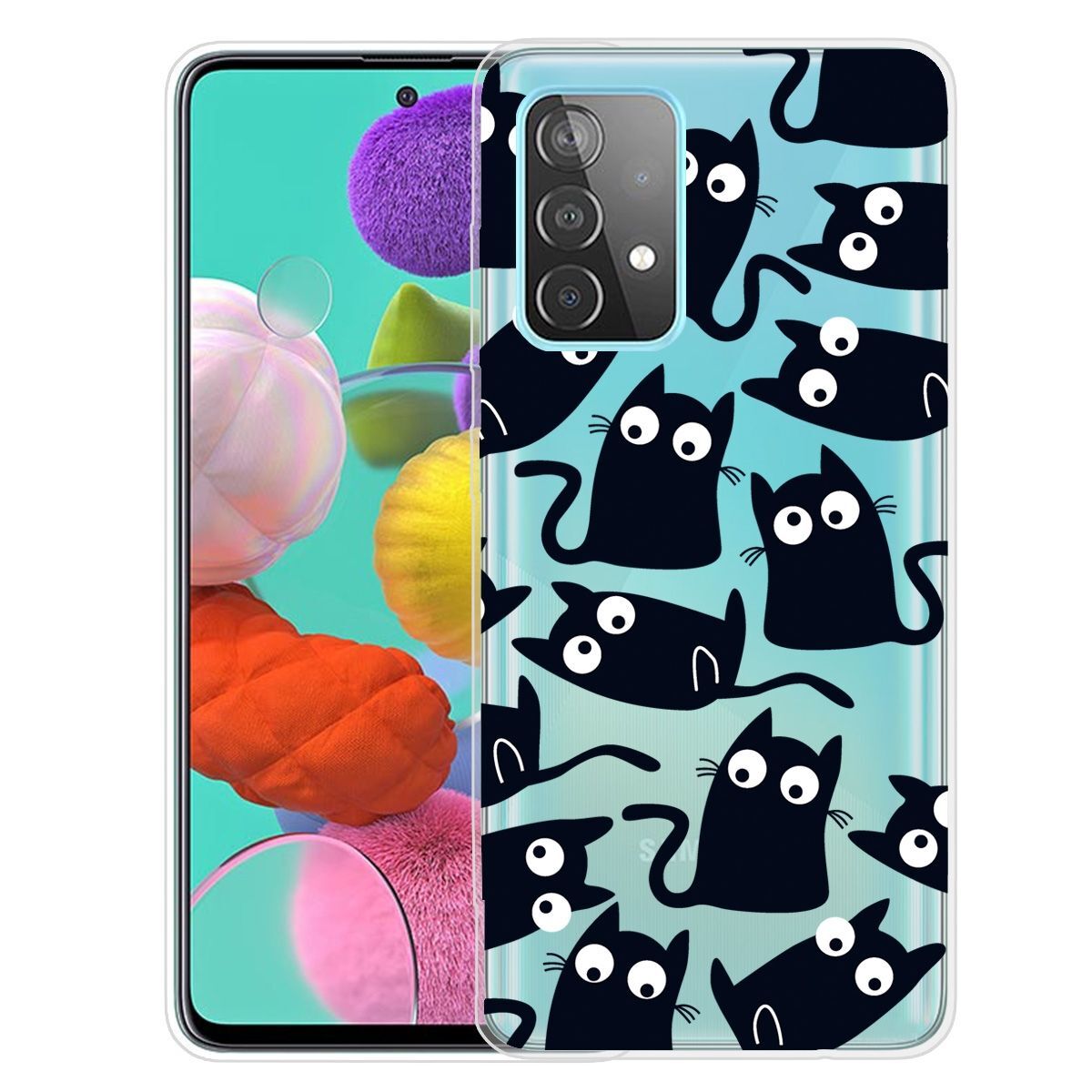 Etui König Design kompatybilne z Samsung Galaxy A52 4G / 5G / A52s plastikowe, miękkie etui na telefon - przezroczyste etui na telefon