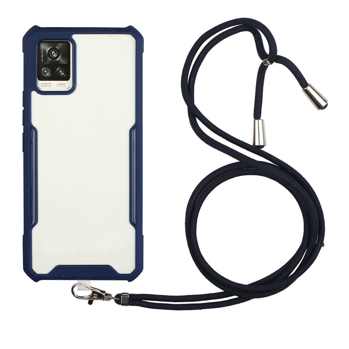 König Design Etui kompatybilne z Samsung Galaxy A72 5G Plastikowe etui na telefon komórkowy z łańcuszkiem - Etui na telefon komórkowy Niebieskie