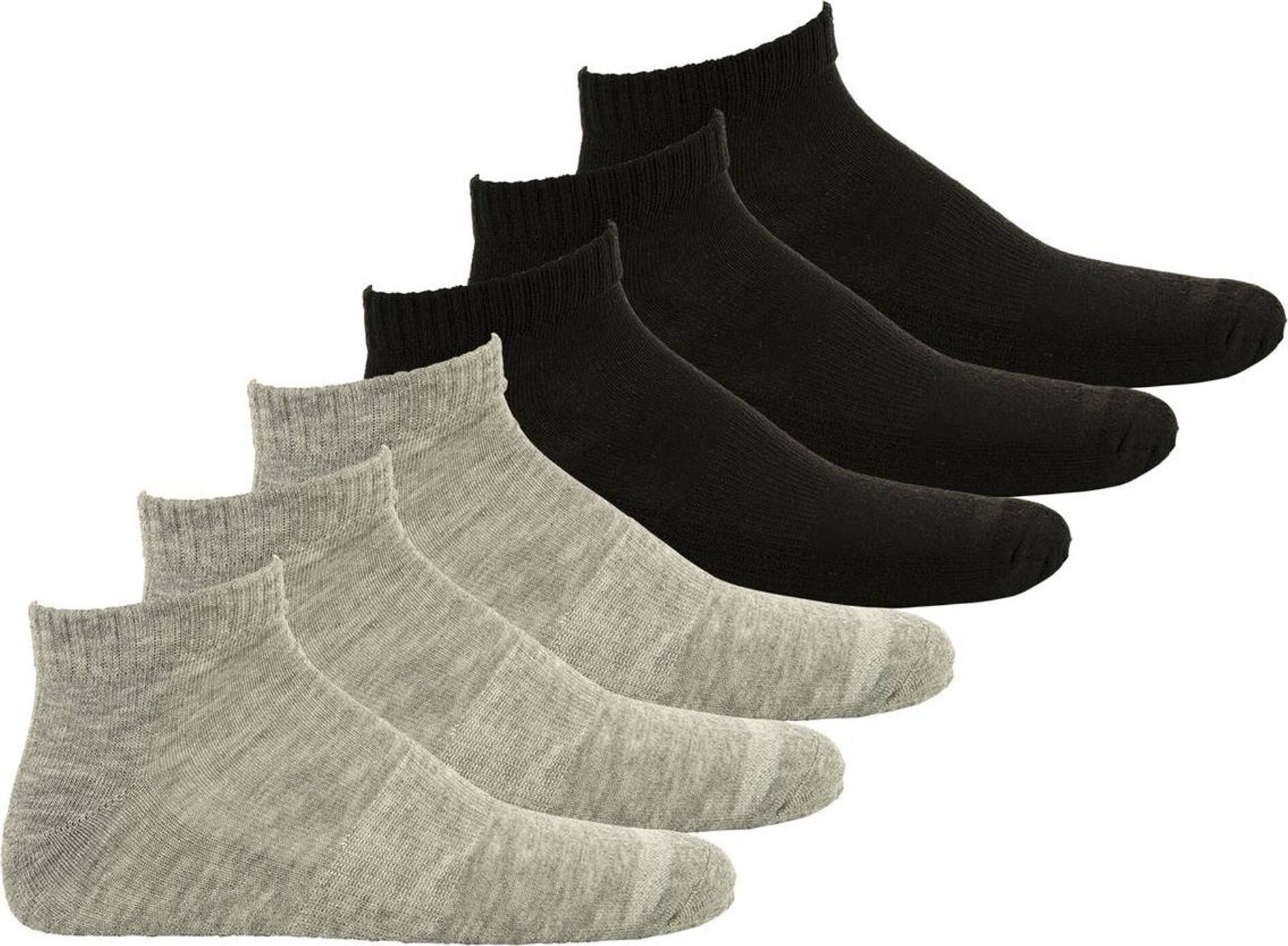 Skarpety męskie Converse 6-pack - ćwiartka, jednokolorowe, logo czarny/szary 39-46