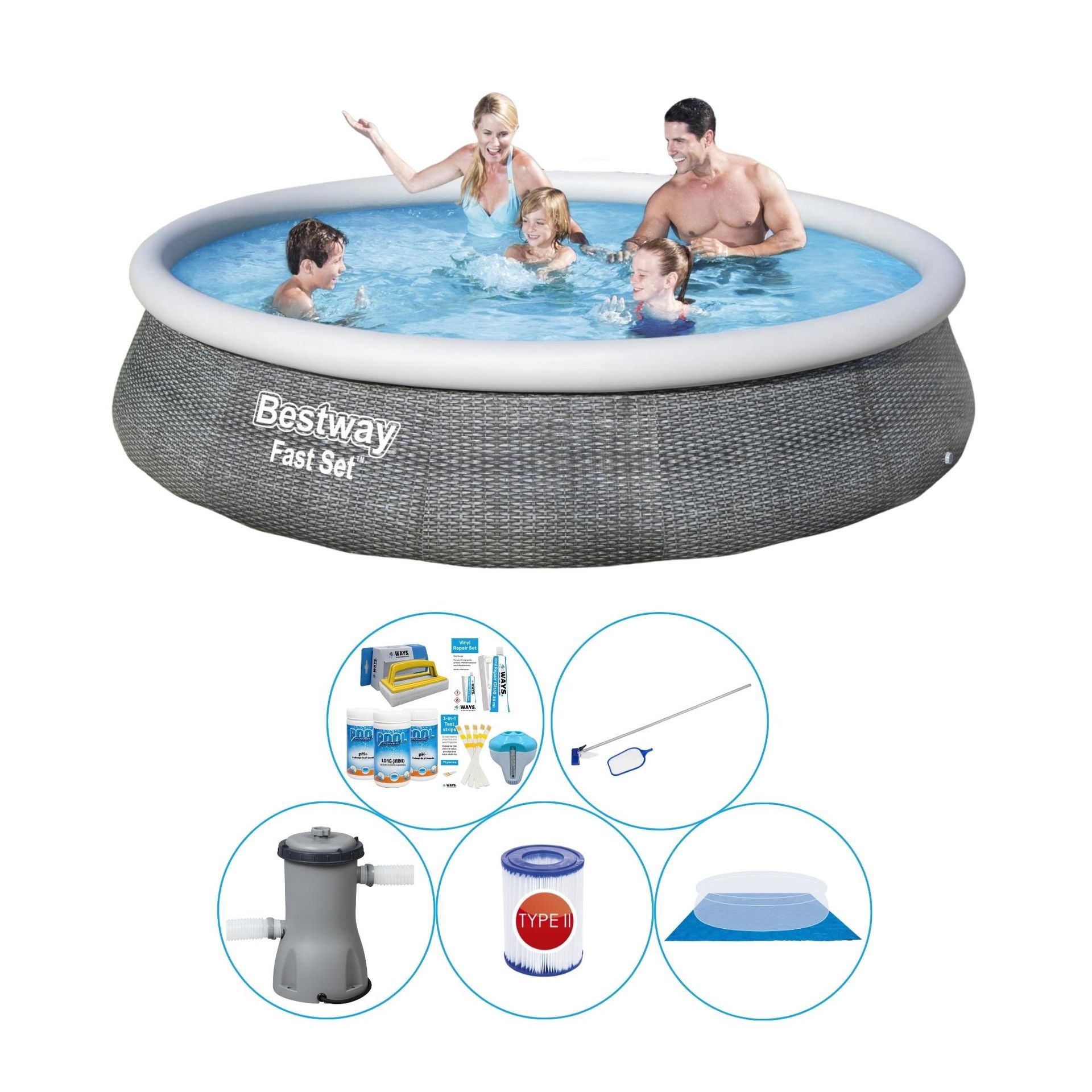 Basen Plus Akcesoria - Bestway Fast Set 396x84 cm Okrągły