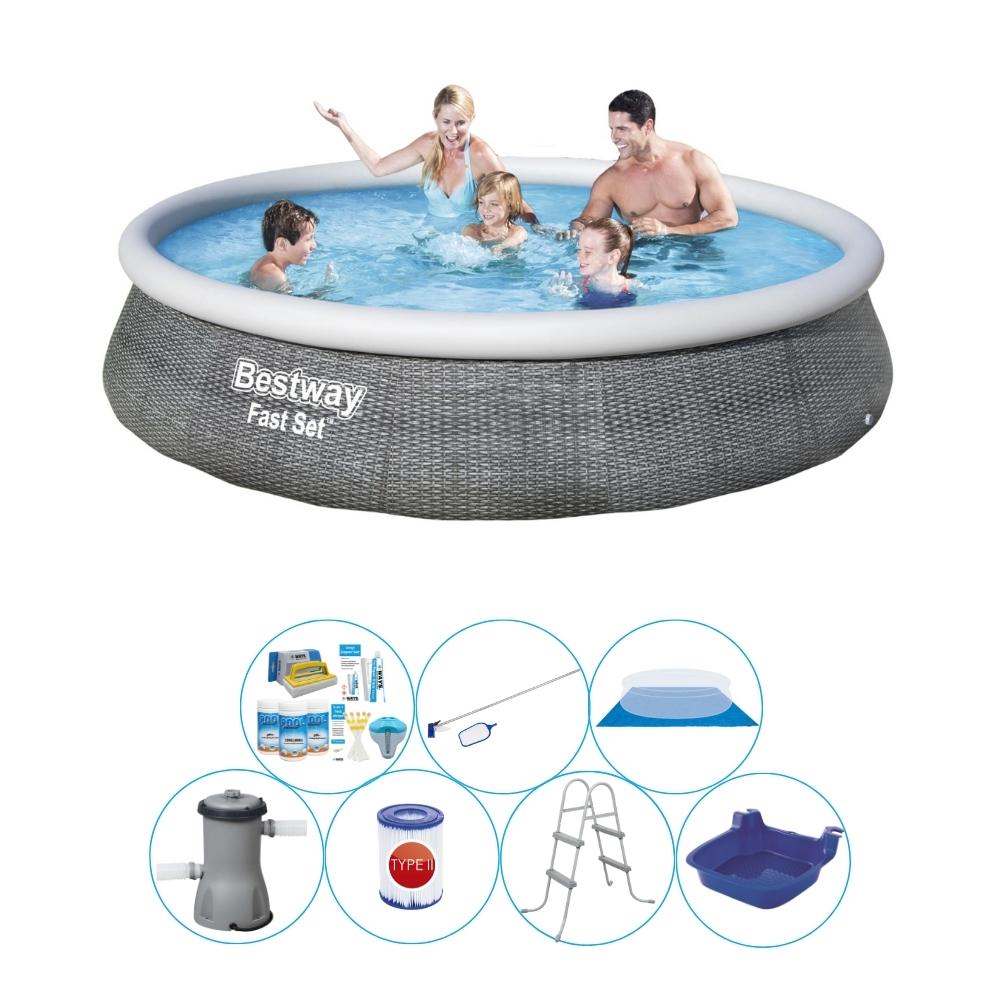 Basen Super Deal - Bestway Fast Set 396x84 cm Rund