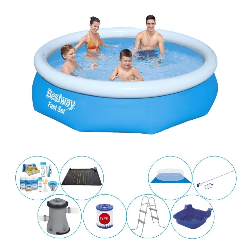 Bestway Fast Set 305x76 cm okrągły - 9-częściowy - Basen z akcesoriami