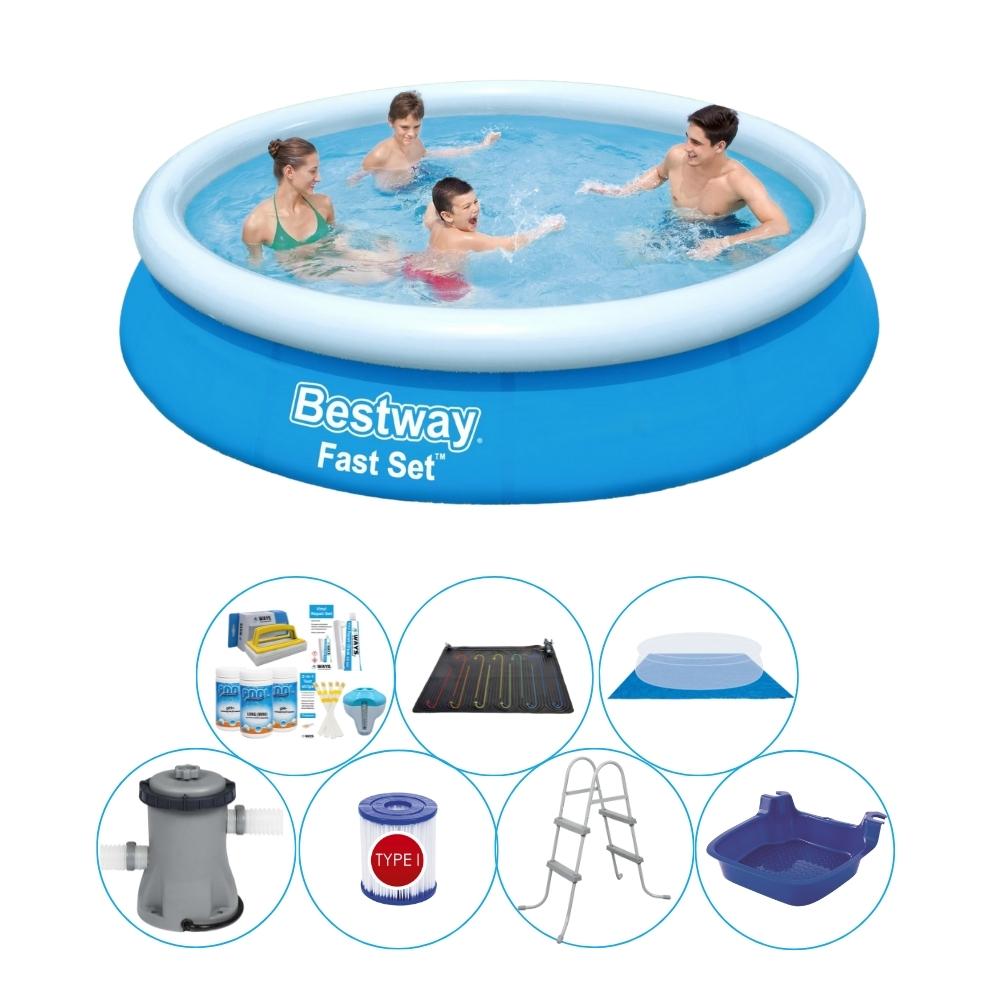 Basen wraz z akcesoriami - Bestway Fast Set 366x76 cm okrągły