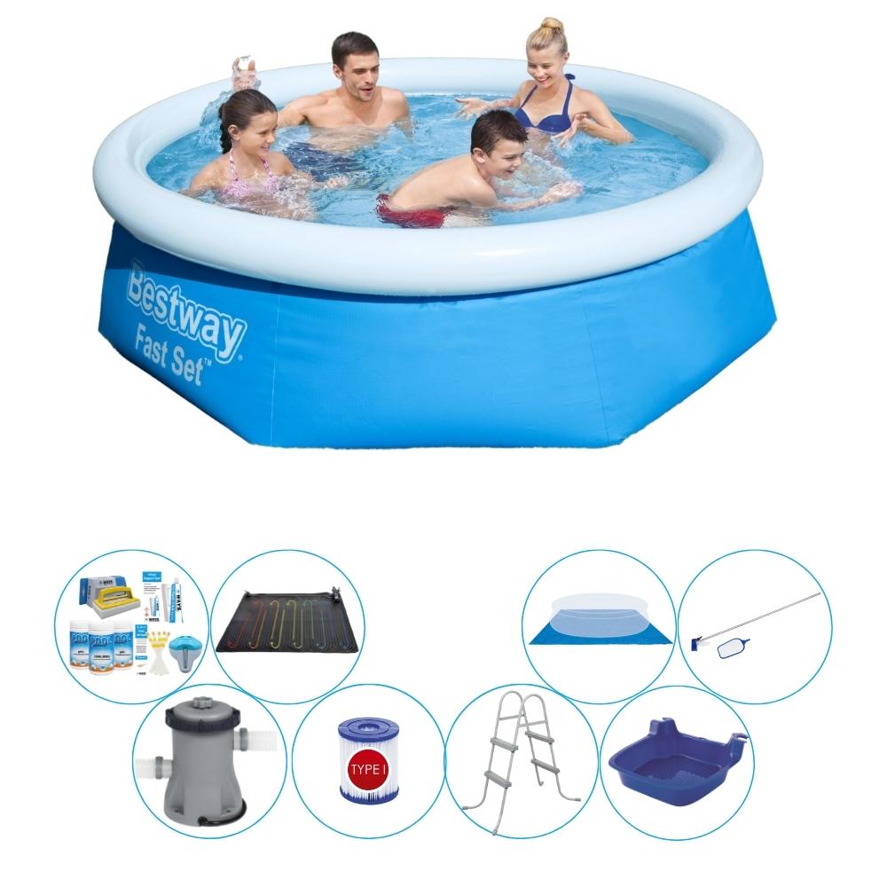 Basen z akcesoriami - Bestway Fast Set 244x66 cm okrągły