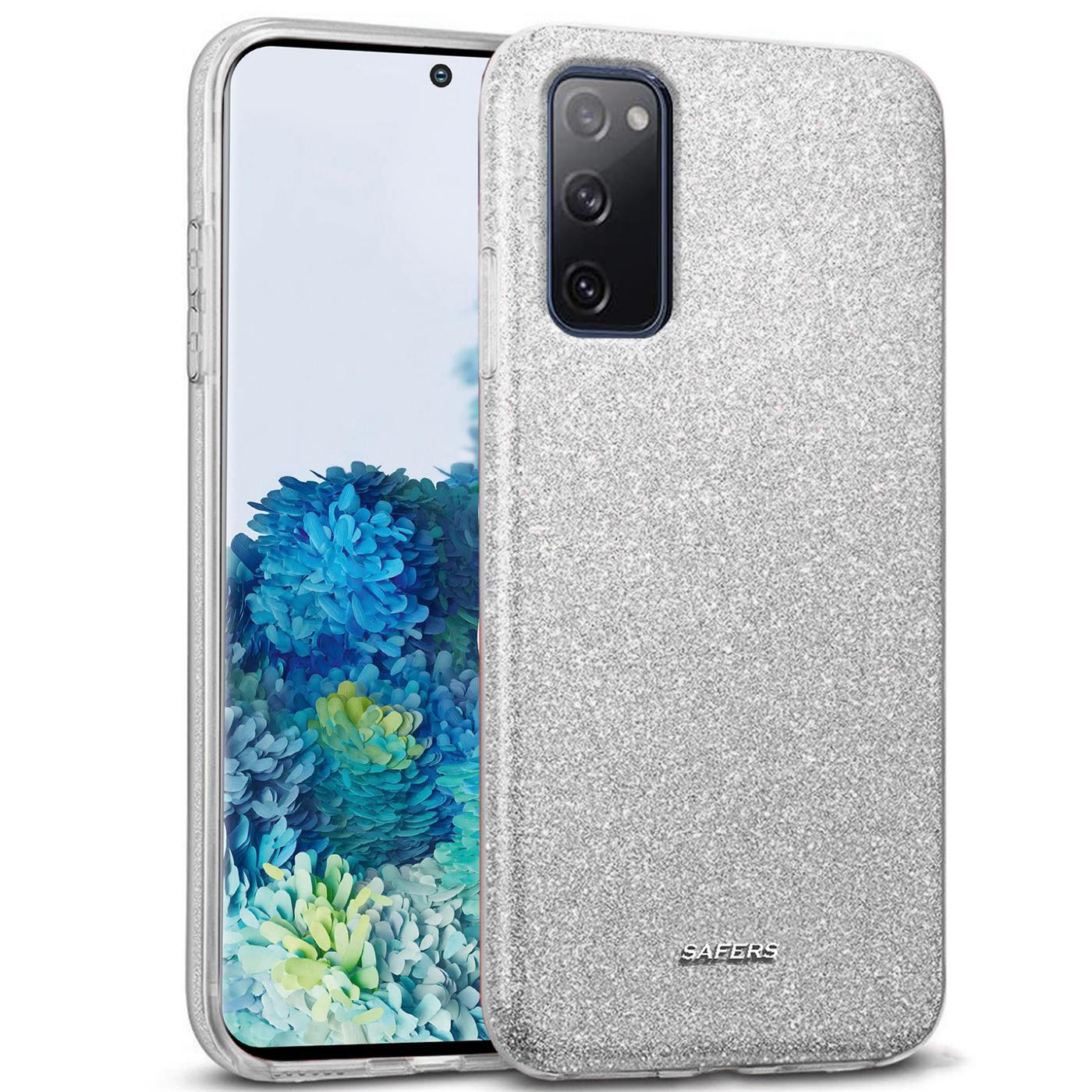 Etui na telefon komórkowy Samsung Galaxy S20 FE brokatowe etui ochronne TPU, srebrne