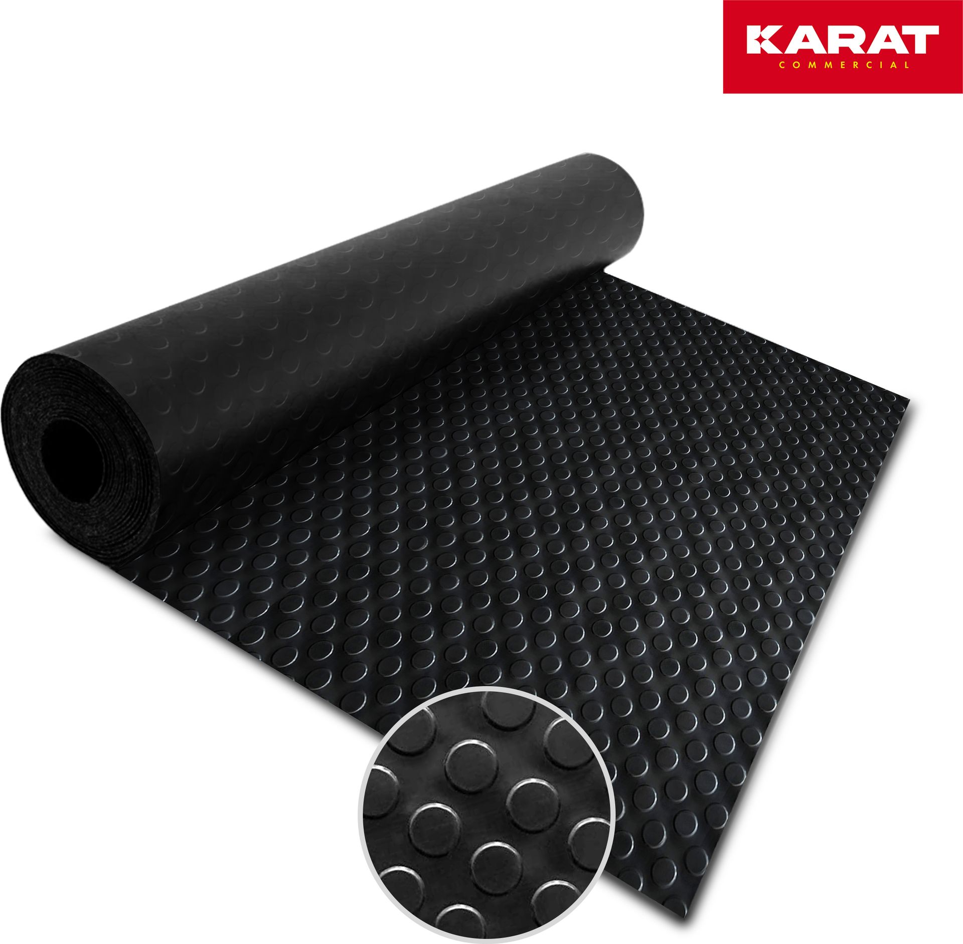 Płaski bieżnik z kolcami przycięty na wymiar czarny Szerokość rolki: 100x450 cm