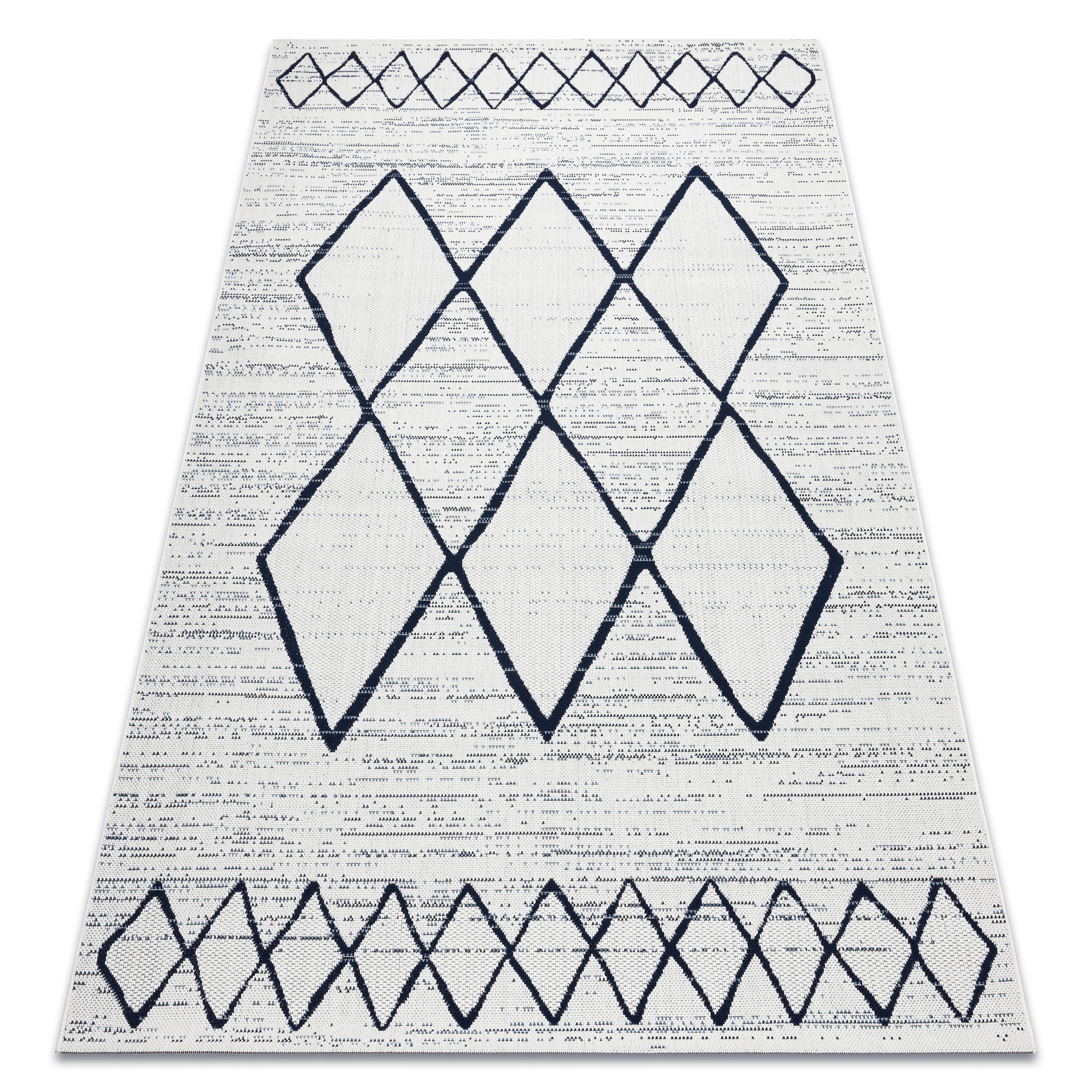 Dywan SZNURKOWY SIZAL COLOR 47272/396 Romby Kwadraty Biały biały 80x150 cm