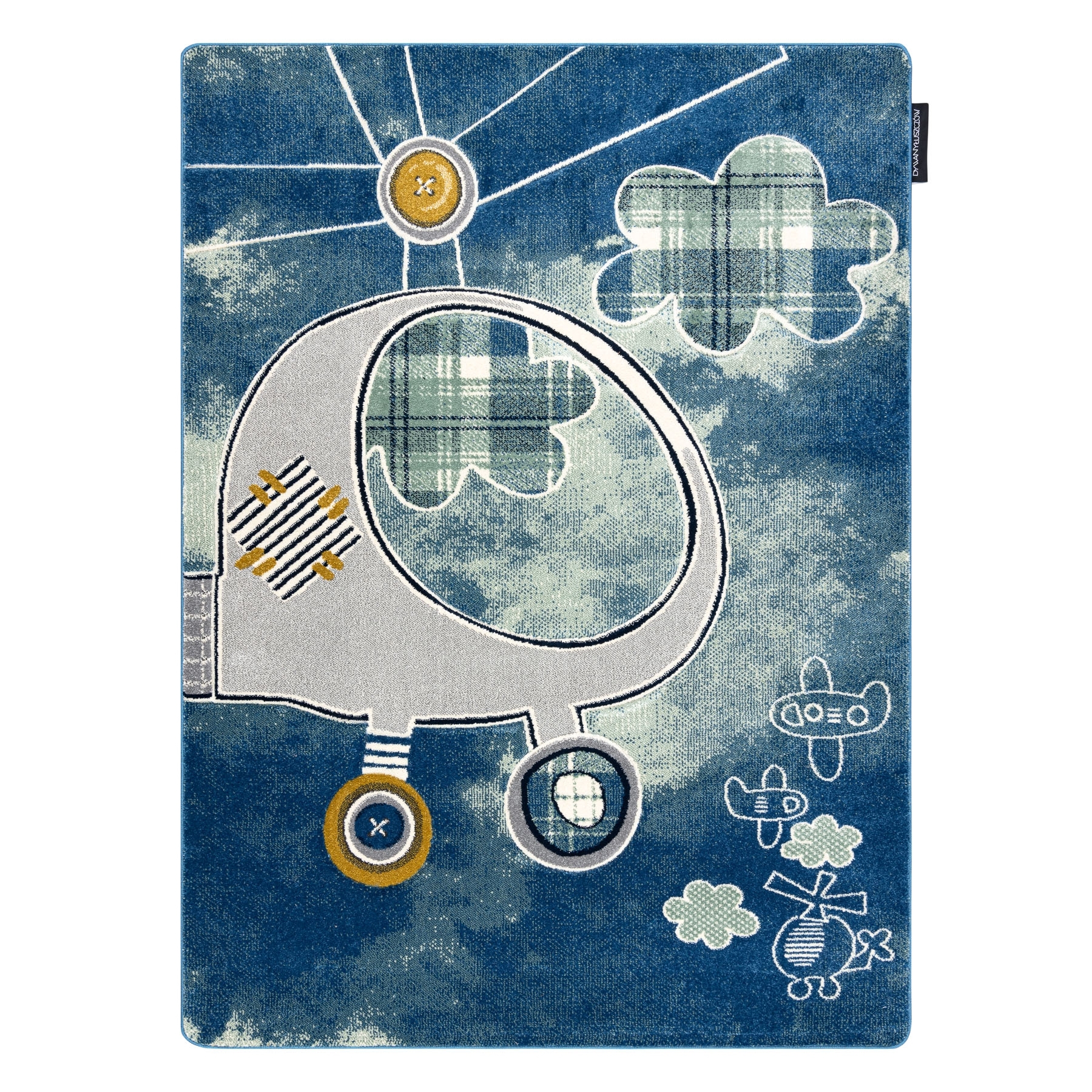 Dywan PETIT HELICOPTER helikopter, samoloty niebieski 200x290 cm