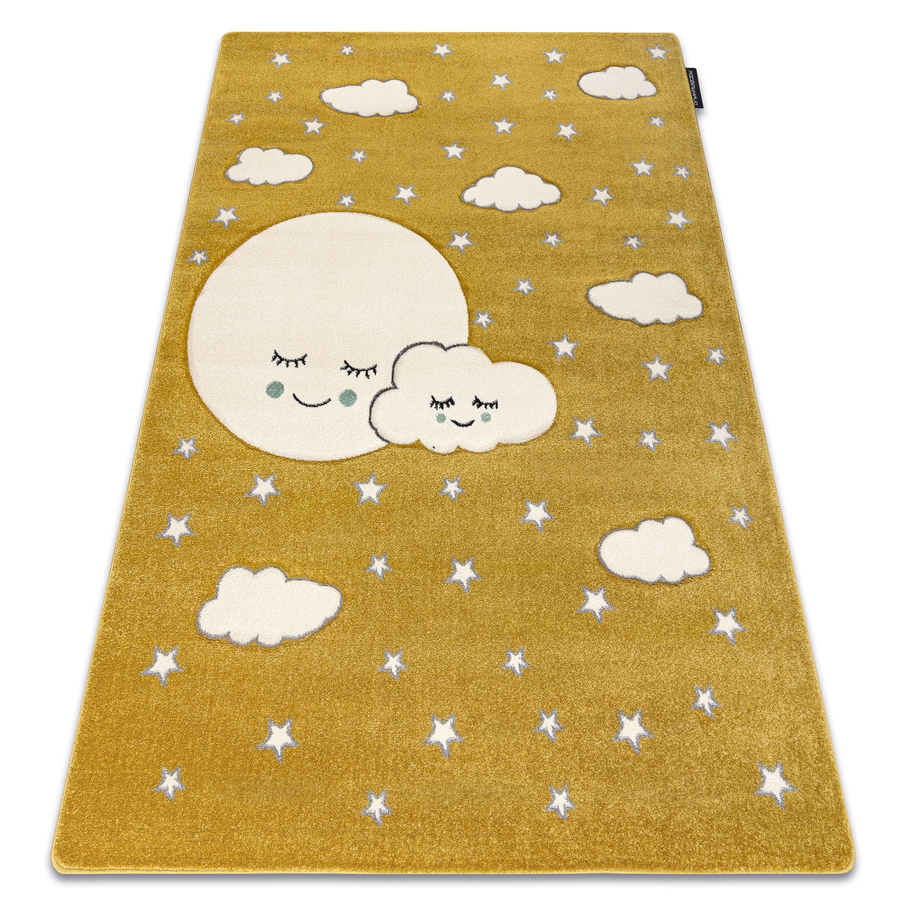Dywan PETIT MOON księżyc, gwiazdki, chmurki złoty żółty 200x290 cm