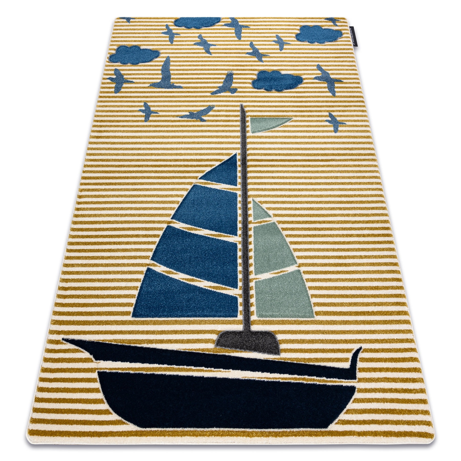 Dywan PETIT SAIL łódka, żaglówka złoty żółty 160x220 cm