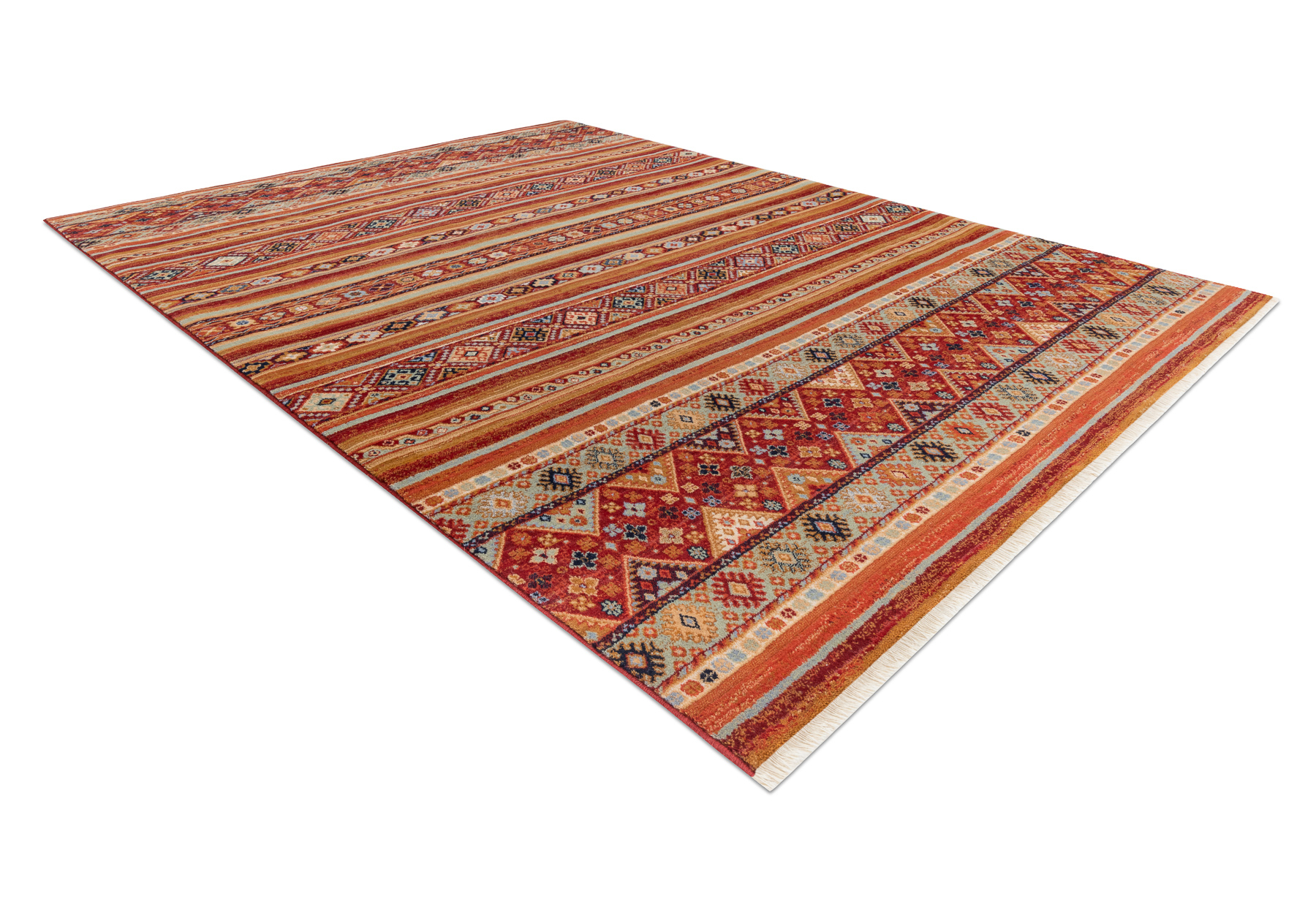 Dywan KESHAN Frędzle, orientalny 7685/53578 terakota pomarańczowy 120x145 cm