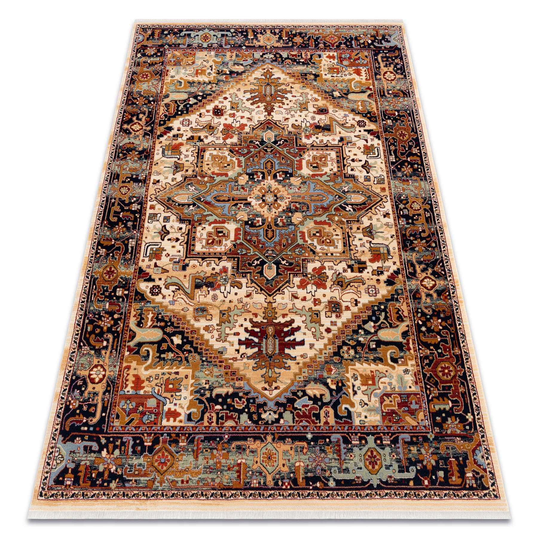Dywan KESHAN Frędzle, Ornament orientalny 2886/53555 beż / bordo wielokolorowy 160x230 cm