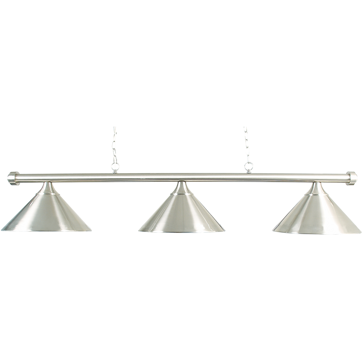 Lampa bilardowa basen z trzema kloszami, stal szczotkowana