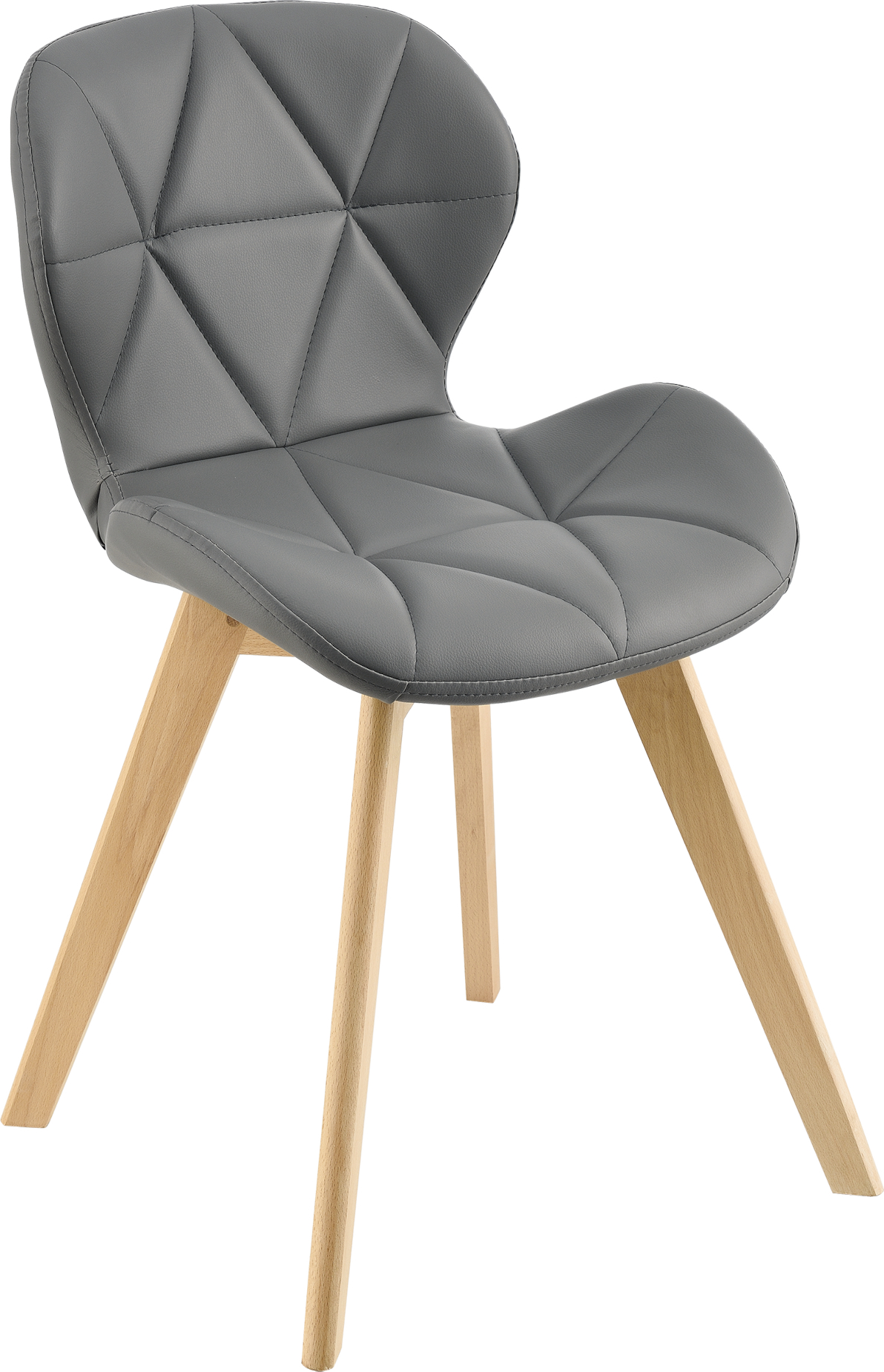 [en.casa] Krzesło do jadalni Älmhult zestaw 2 krzeseł bukowych 81x57 cm imitacja skóry Krzesło do salonu Krzesło kuchenne Szary