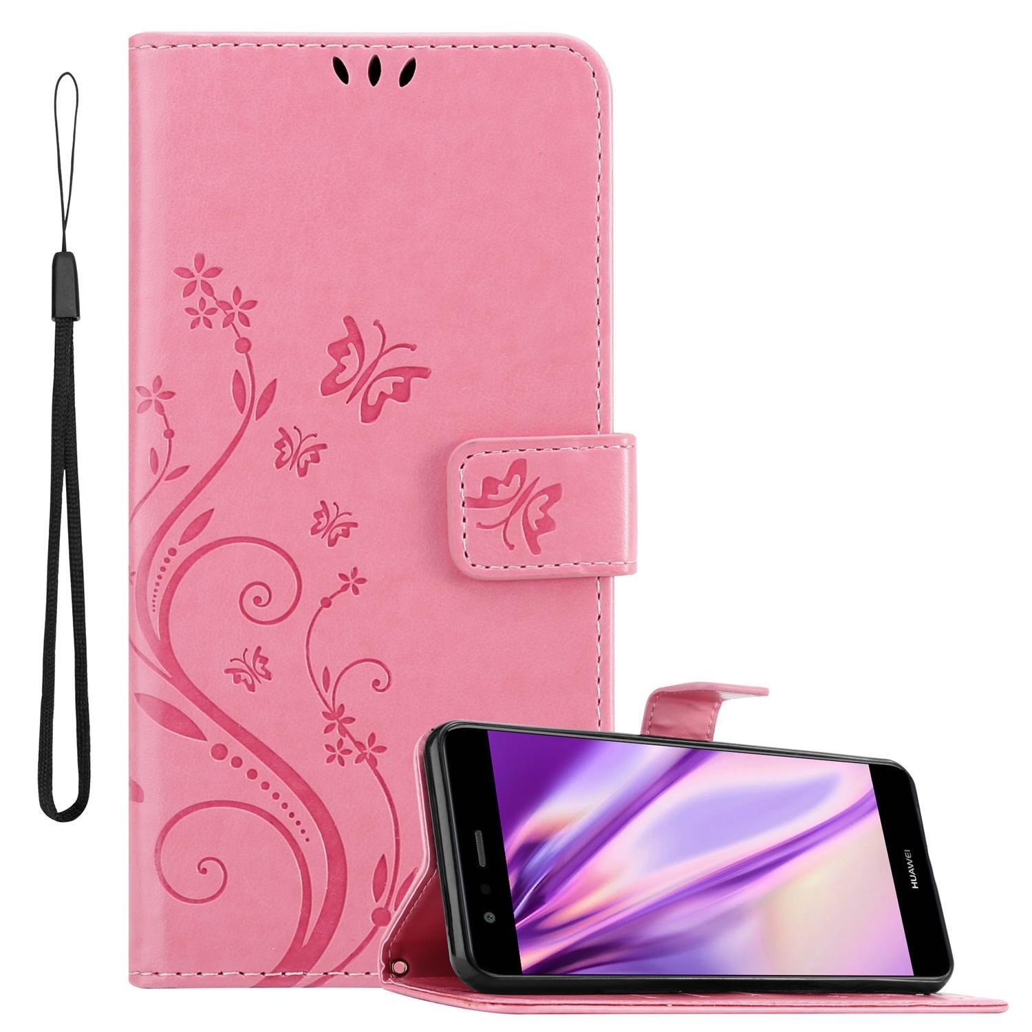 Pokrowiec Cadorabo do Huawei P10 LITE w kolorze różowym pokrowiec ochronny na telefon komórkowy etui w kwiaty etui w kwiaty