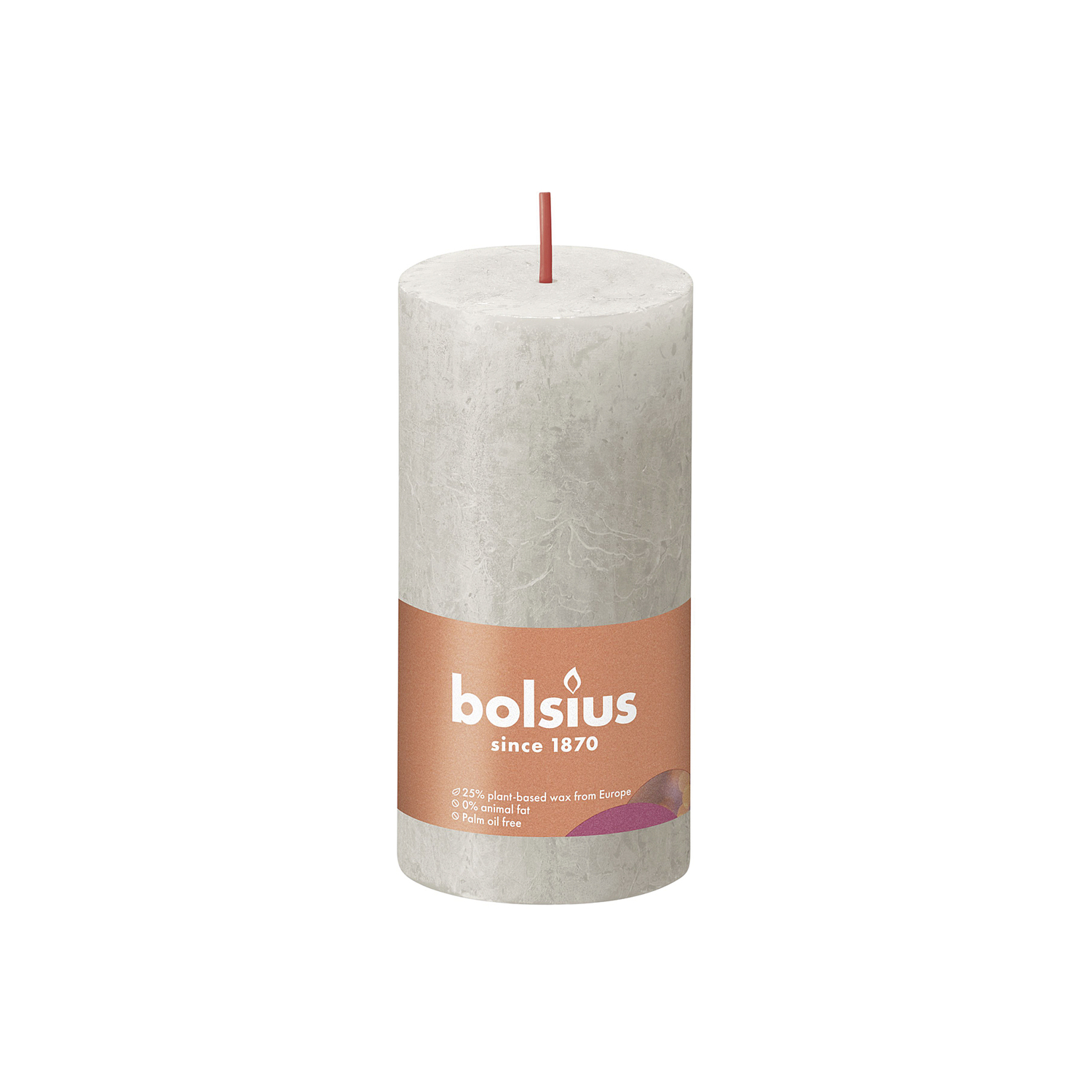 Bolsius Rustik świeca filarowa piaskowo-szara 100/50mm