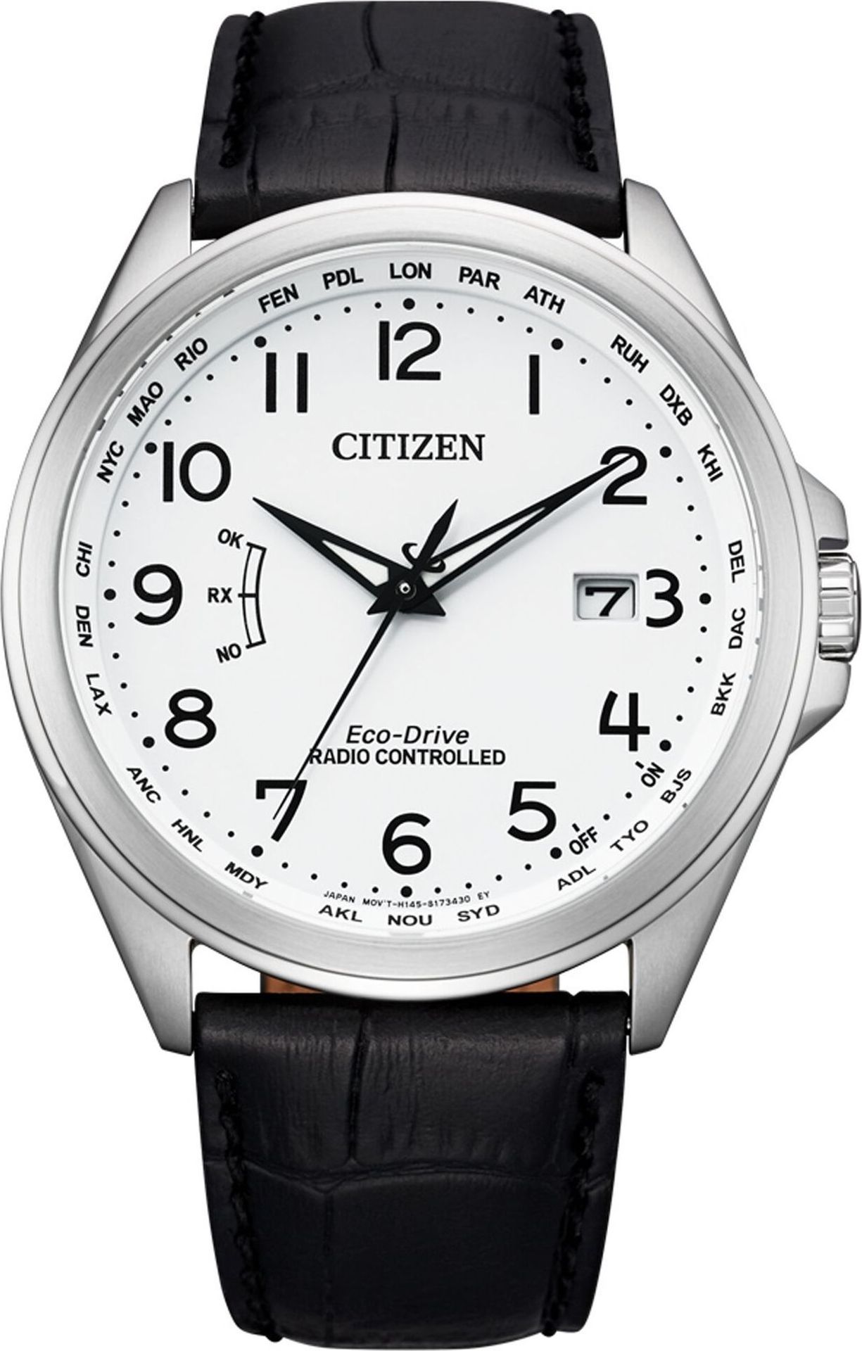 Citizen CB0250-17A Eco Drive zegarek męski skórzany pasek data czarny