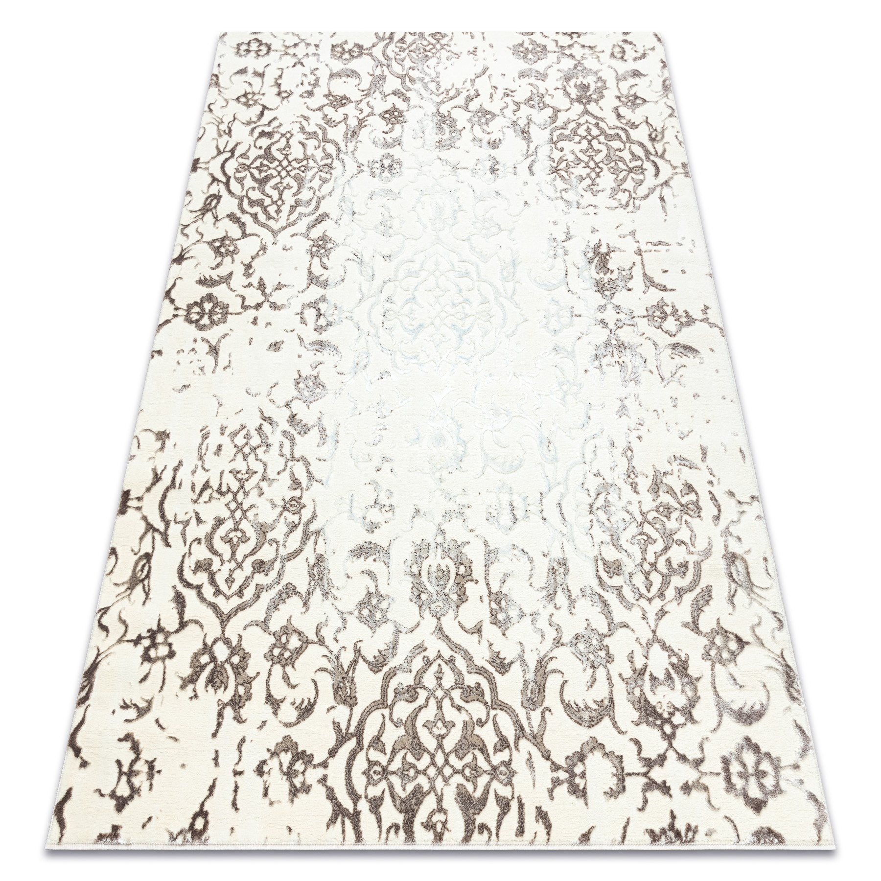 Dywan CORE 247A Ornament Vintage - Strukturalny, dwa poziomy runa, krem / brązowy beżowy 120x170 cm