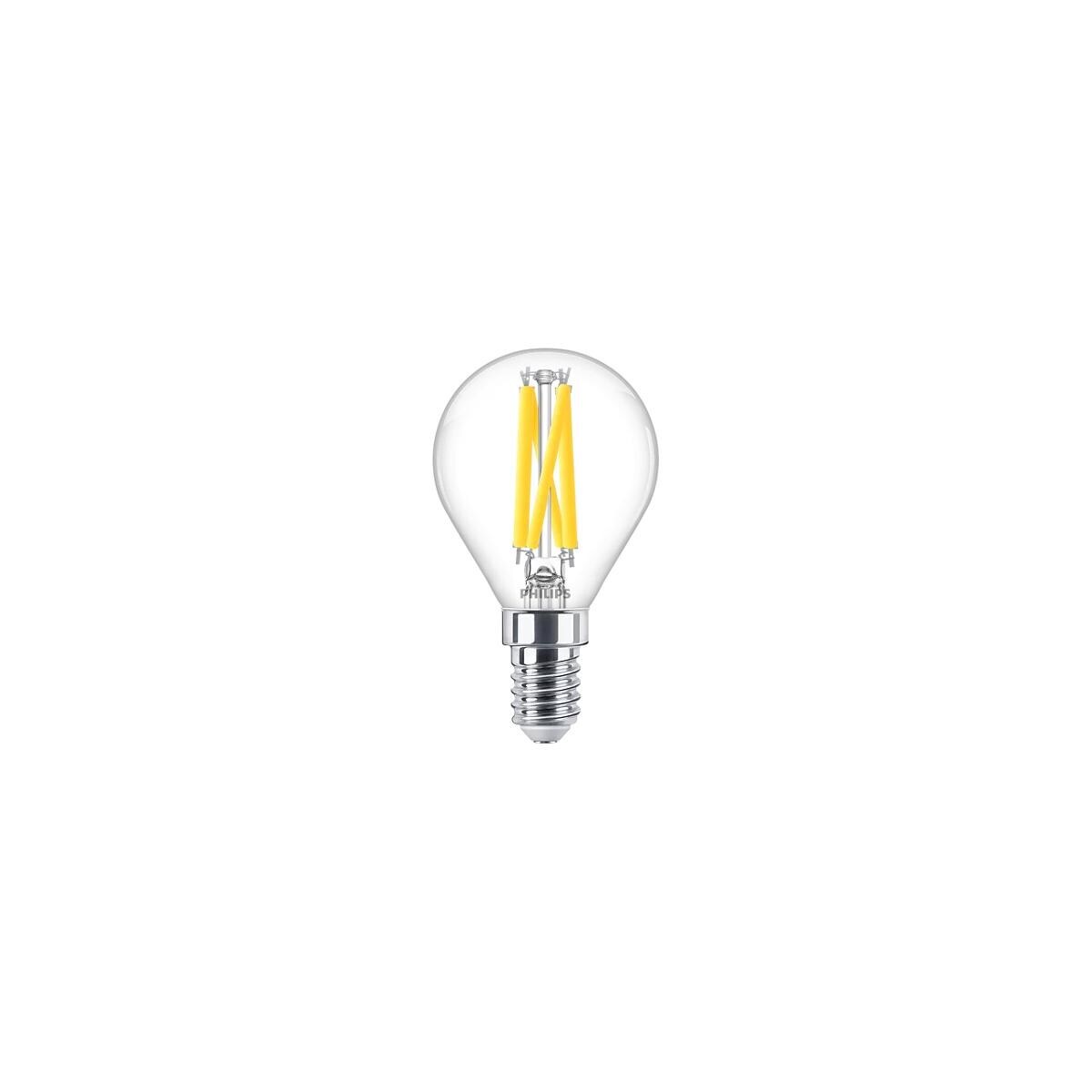 Żarówka LED Kulka E14 P45 3.4W = 40W 470lm 2700 Ciepła Filament PHILIPS Ściemnialna