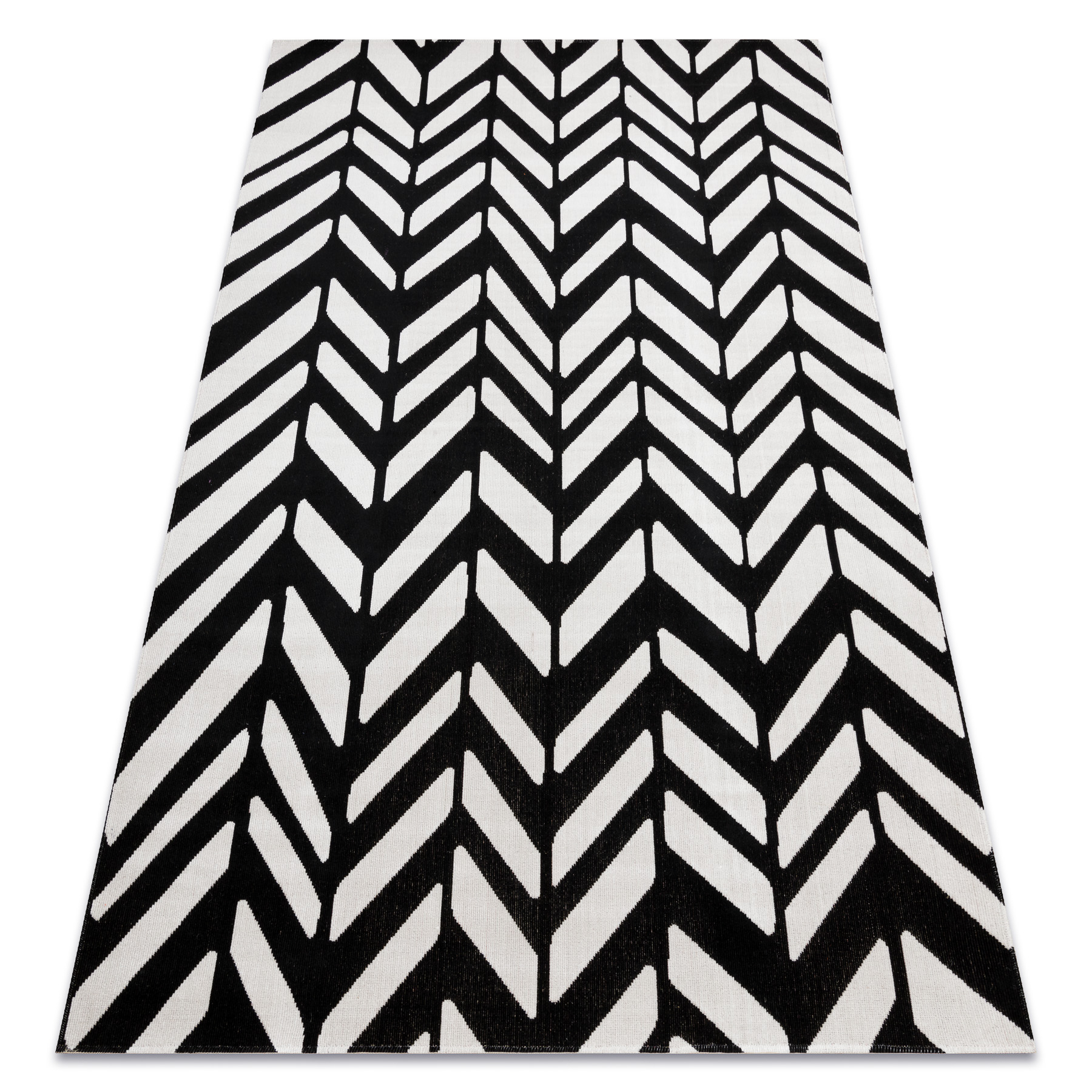 Dywan nowoczesny MUNDO E0571 jodełka, chevron outdoor beż / czarny 160x220 cm