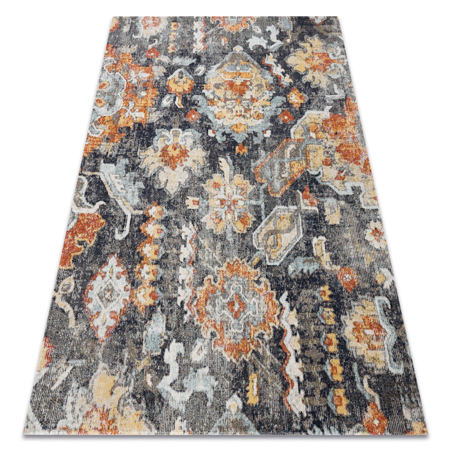Dywan nowoczesny MUNDO E0671 orientalny vintage outdoor czarny / żółty wielokolorowy 120x170 cm