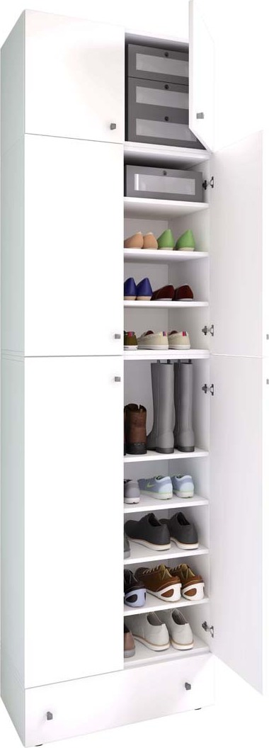LonaXXL szafka na buty 6 drzwi 1 szuflada biały.