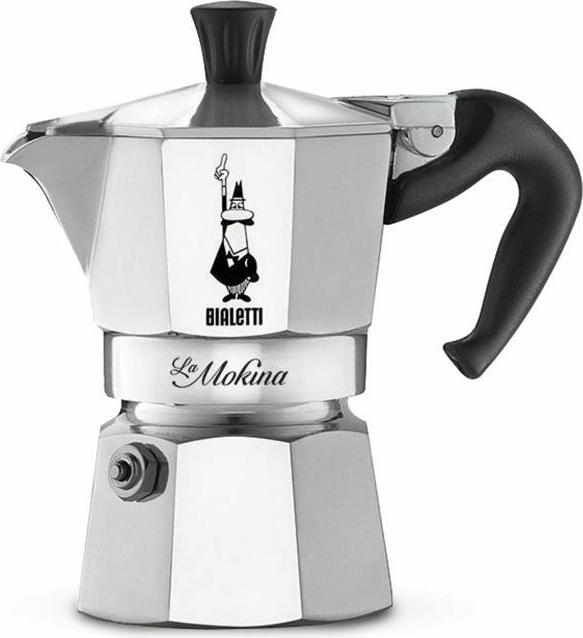 Bialetti ekspres do kawy Moka Express La Mokina, 1 filiżanka, espresso, dzbanek do espresso, ekspres do kawy, aluminium, srebrny, 40 ml, 2380